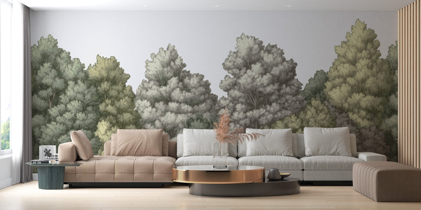 Painted Forest Wallpaper Mural - Giffywalls