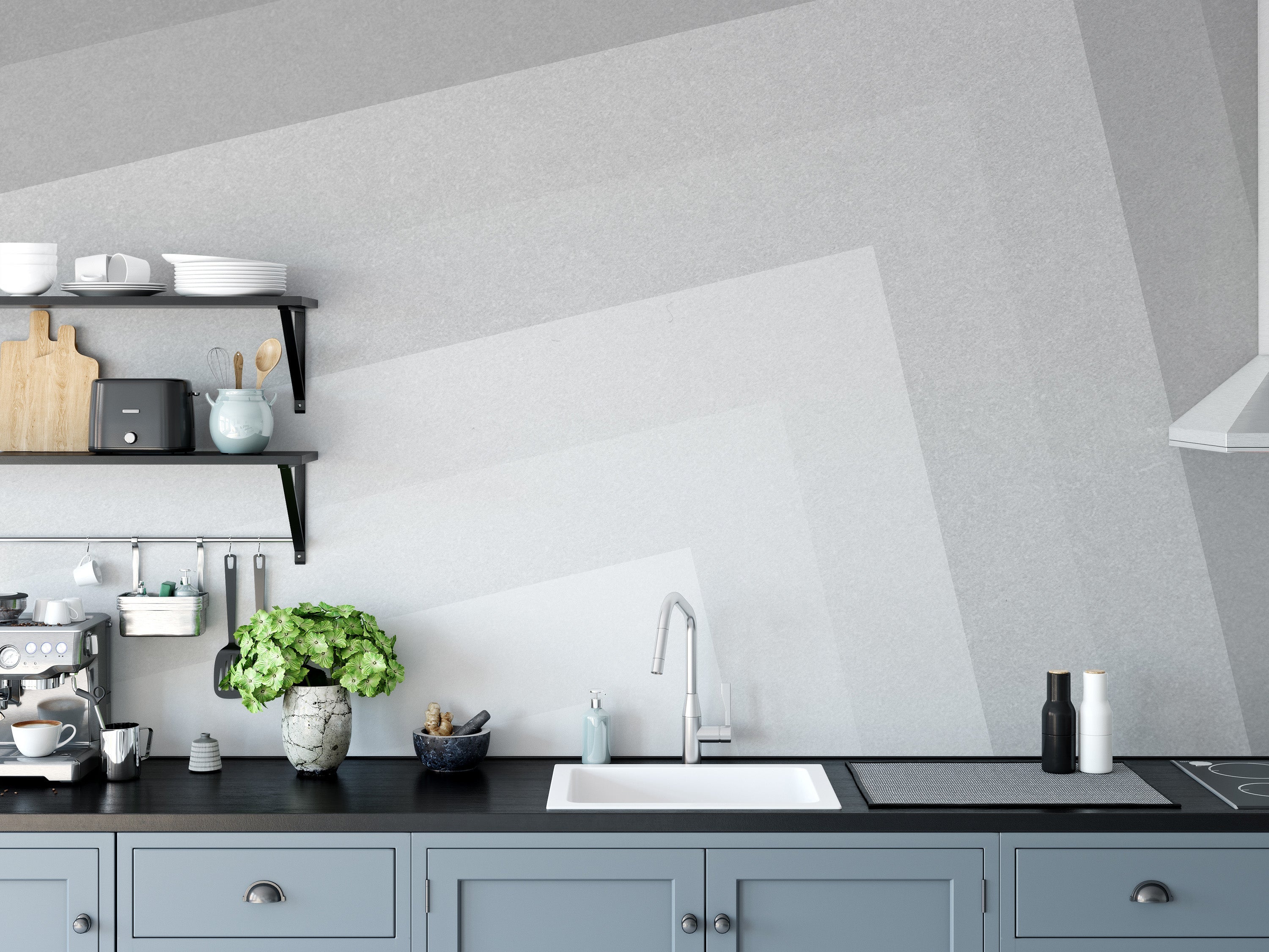 Subtle gray ombre layered wallpaper
