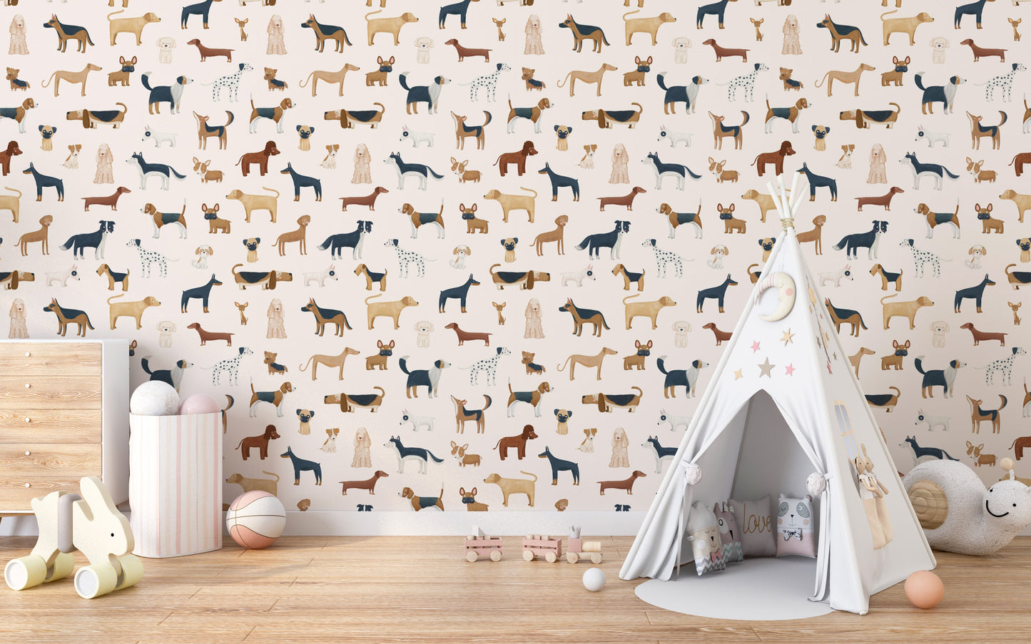 Playful nursery dog-themed wall decor option
