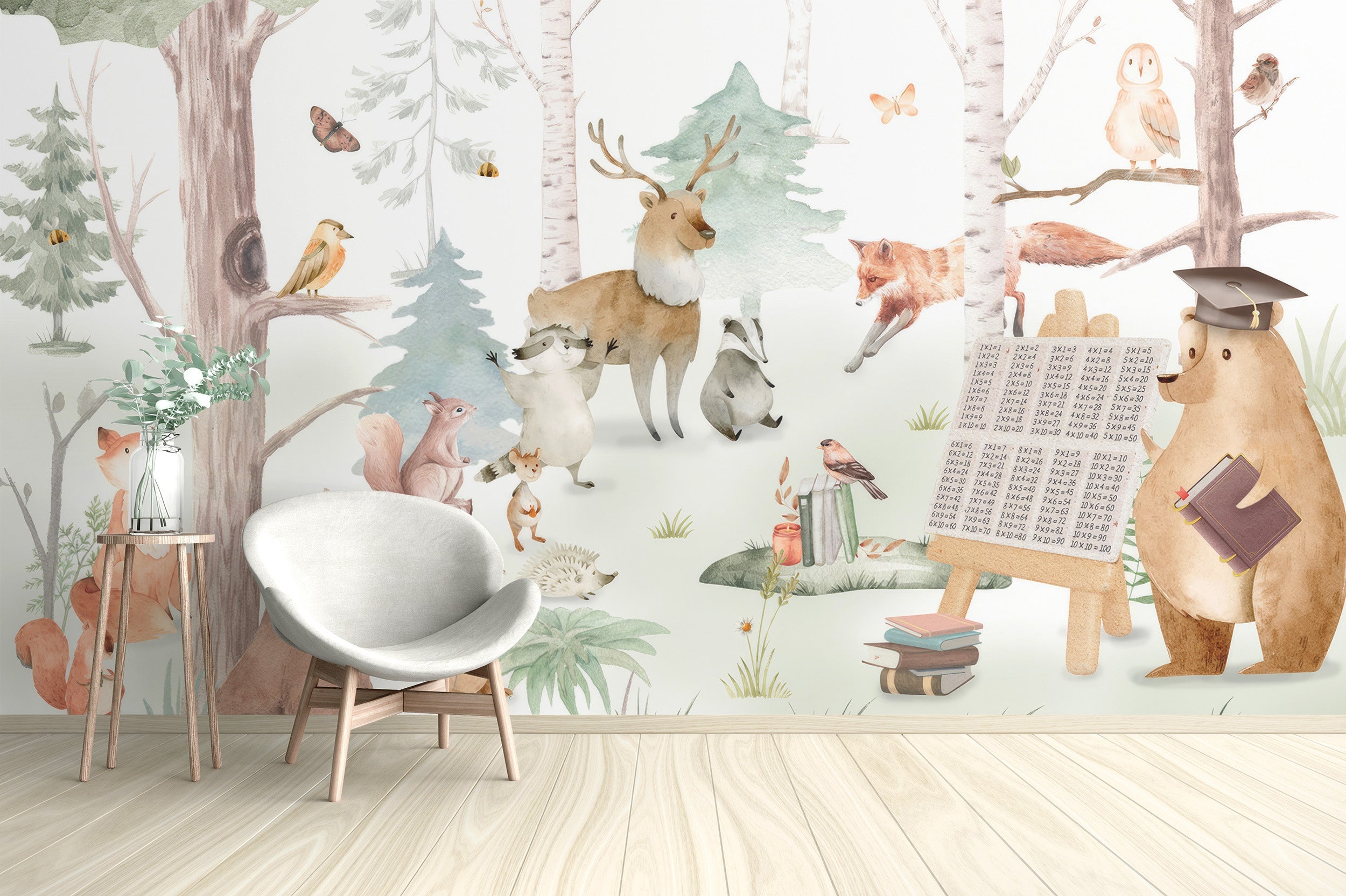 Critter Classroom Wall Mural - Giffywalls