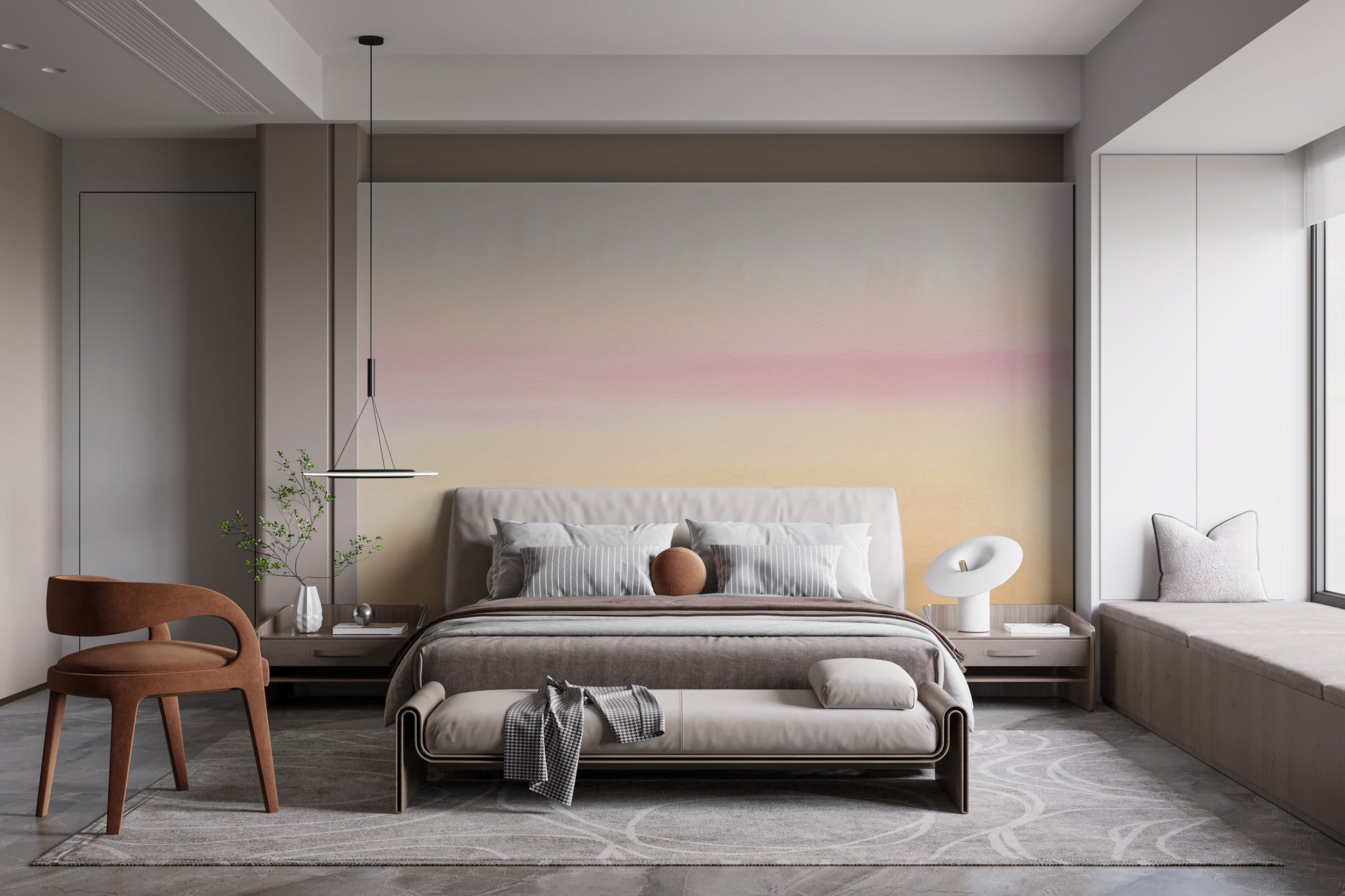 Sunset Watercolor Ombre Wallpaper Mural - Giffywalls