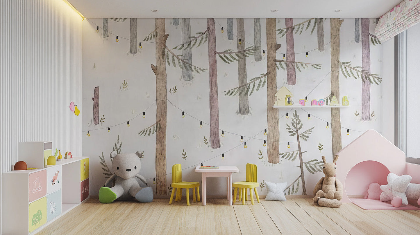 Fairy Tale Timber Glow Mural - Giffywalls