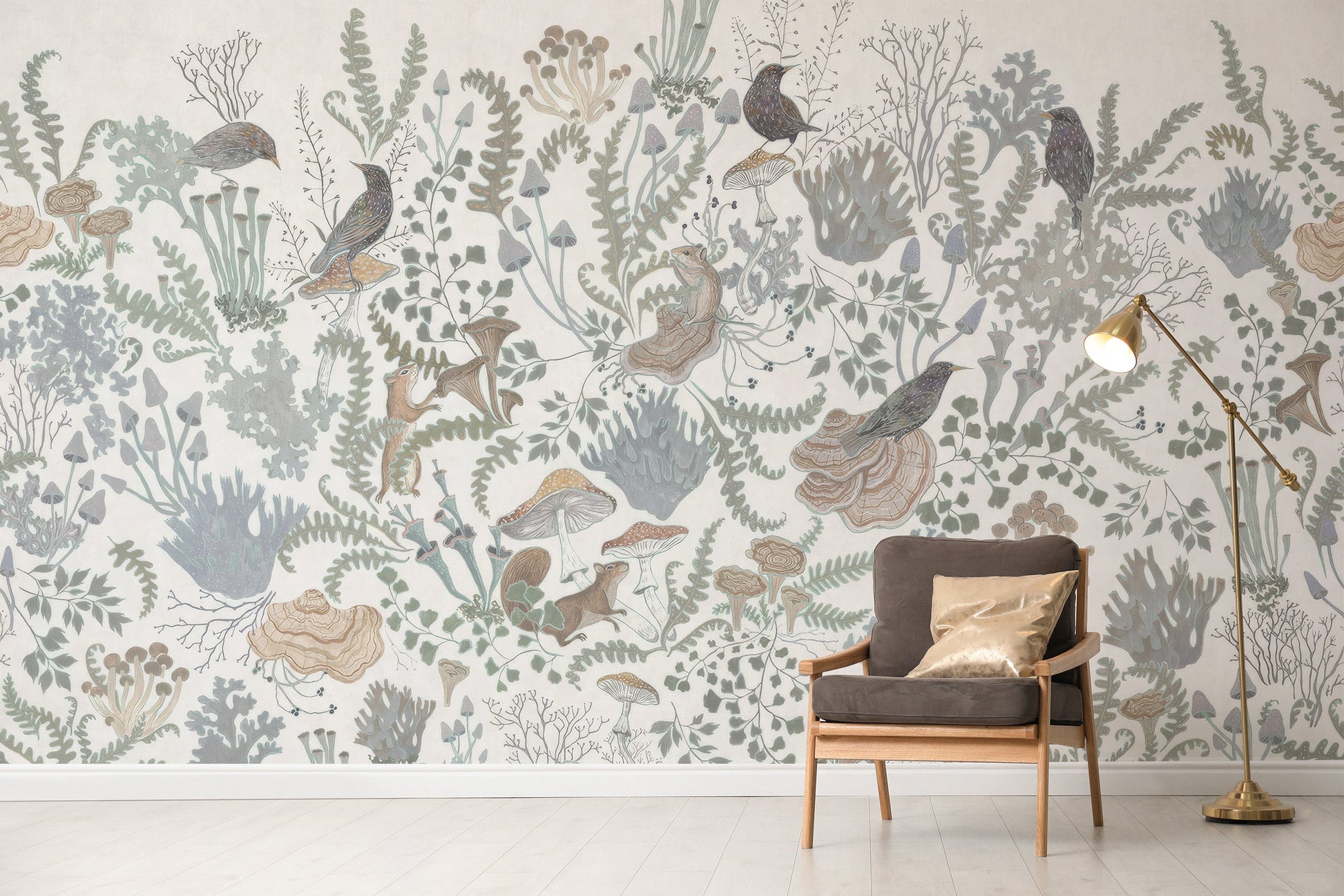 Woodland harmony fresco wallpaper mural for walls