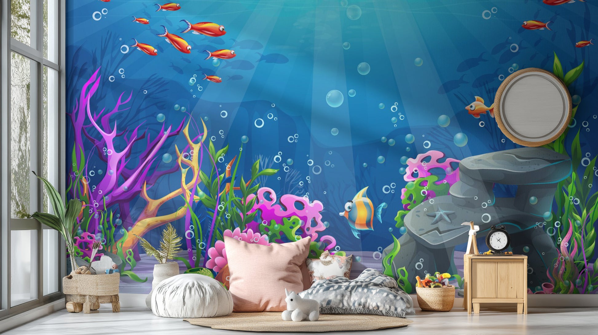 Blue Underwater Corel Reef Wallpaper Murals - Giffywalls