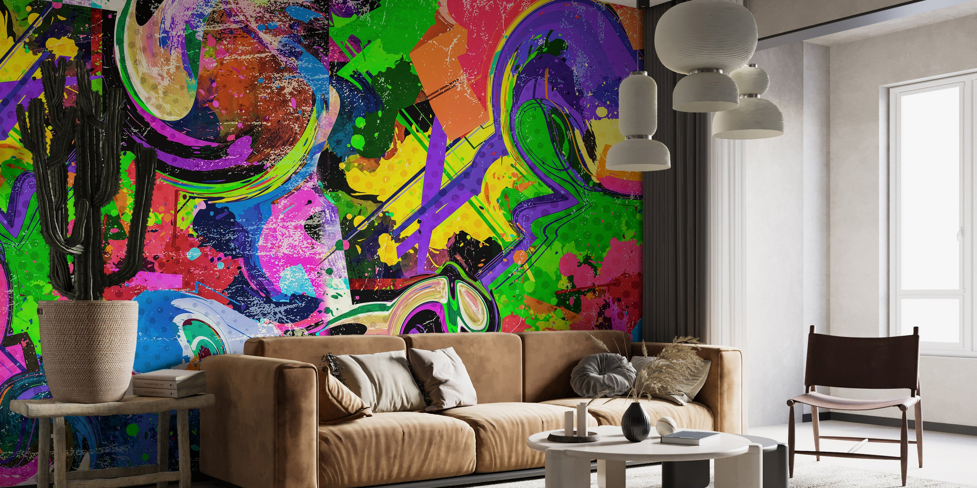 Vibrant Graffiti Splash Wall Mural - Giffywalls