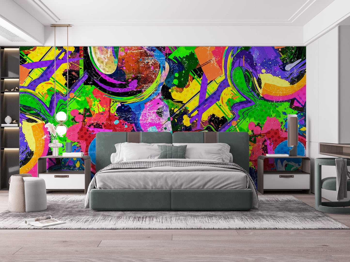 Vibrant Graffiti Splash Wall Mural - Giffywalls