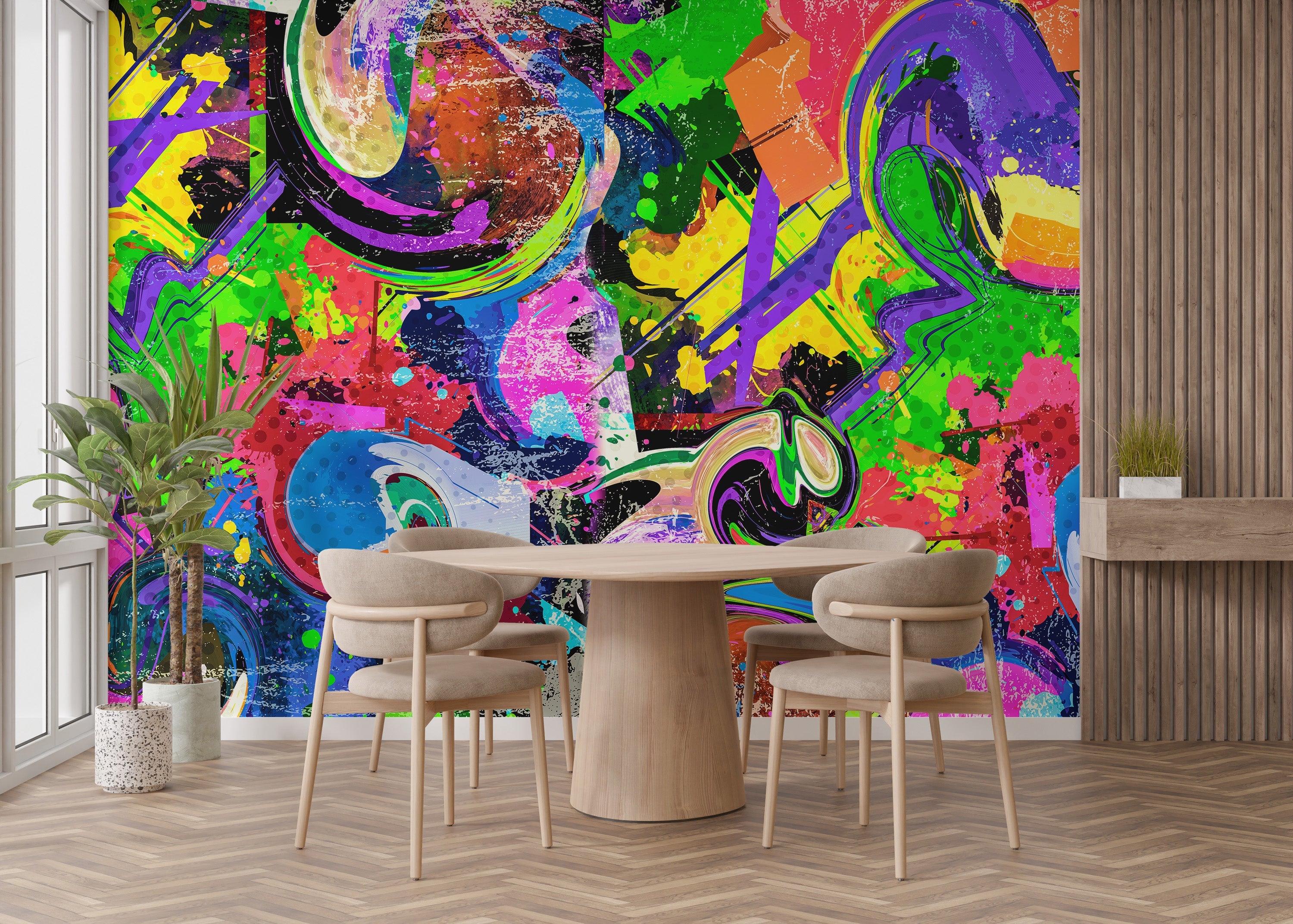 Vibrant Graffiti Splash Wall Mural - Giffywalls