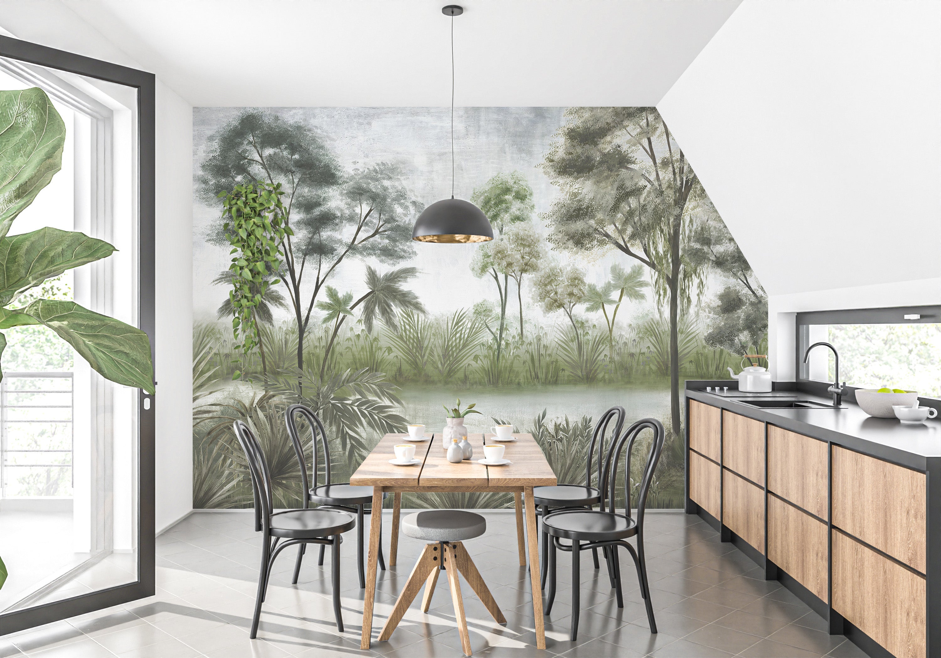 Mystic Forest Dining Room Wallpaper Mural - Giffywalls