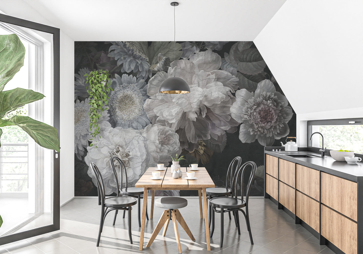 White Color Wild Flowers Wallpaper Murals - Giffywalls