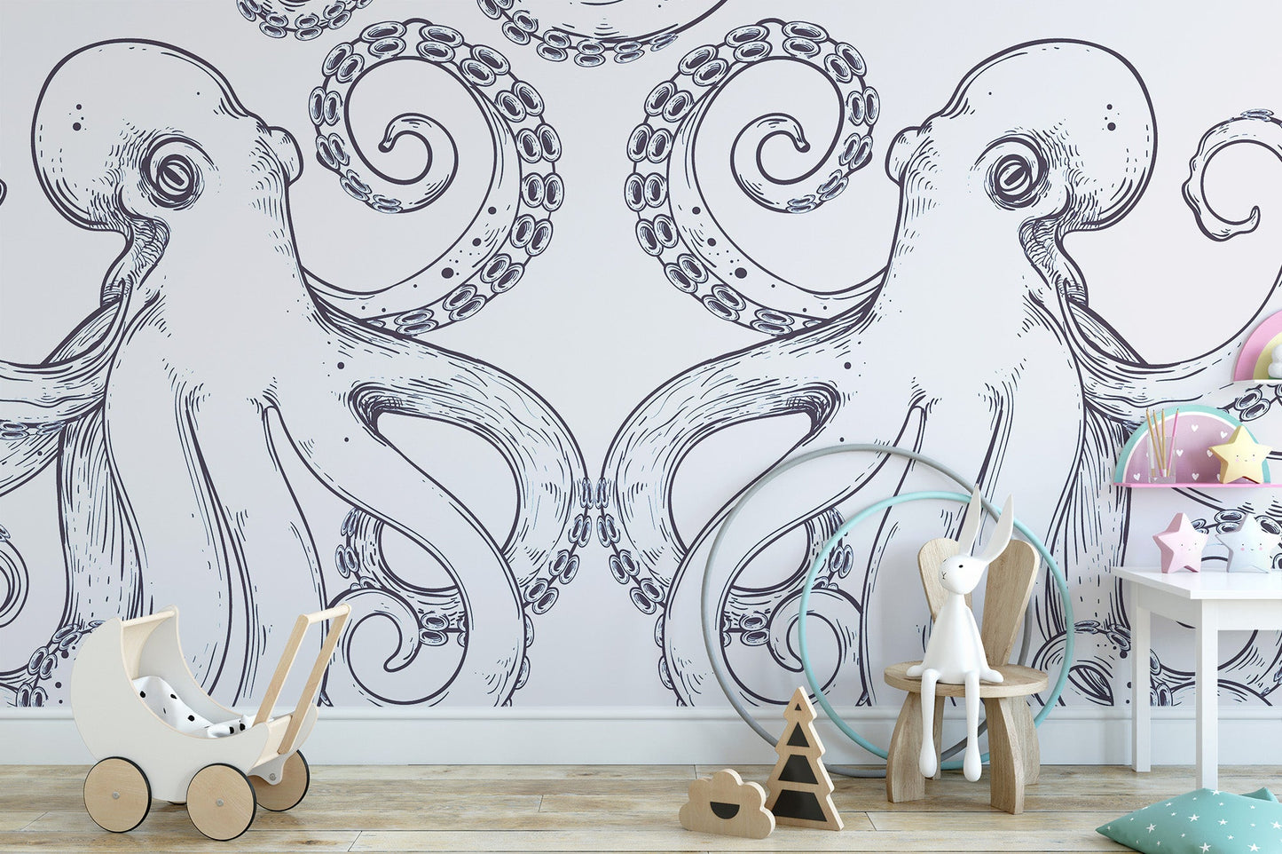 Giant Octopus Wallpaper Mural - Giffywalls