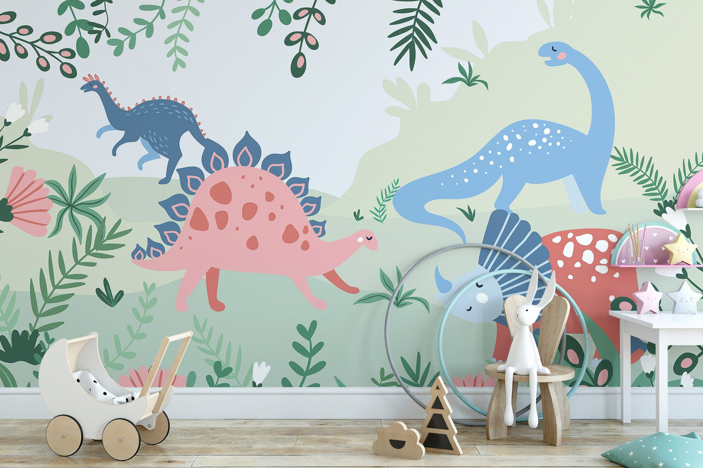 Kids Dinosaur Wallpaper Mural - Giffywalls