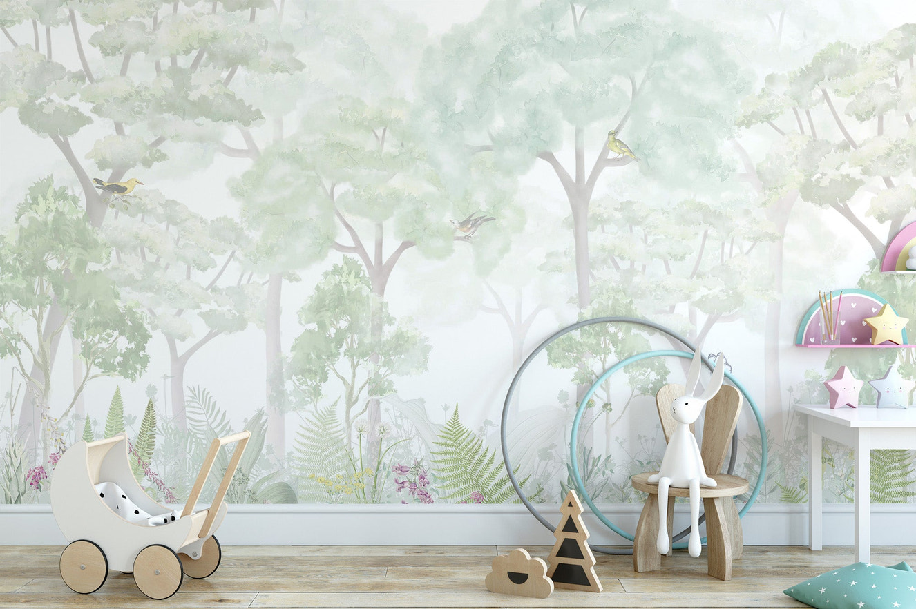 Fantasy Forest Mural wallpaper for an imaginative kids' room