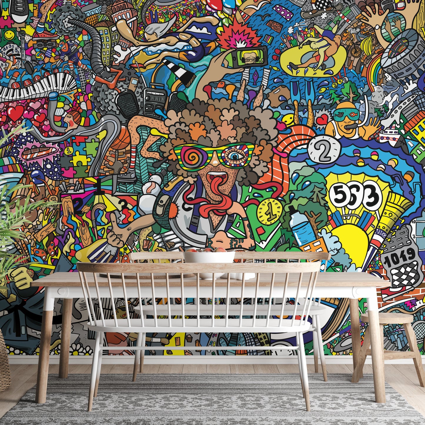 Sports Collage Graffiti Wall Mural - Giffywalls