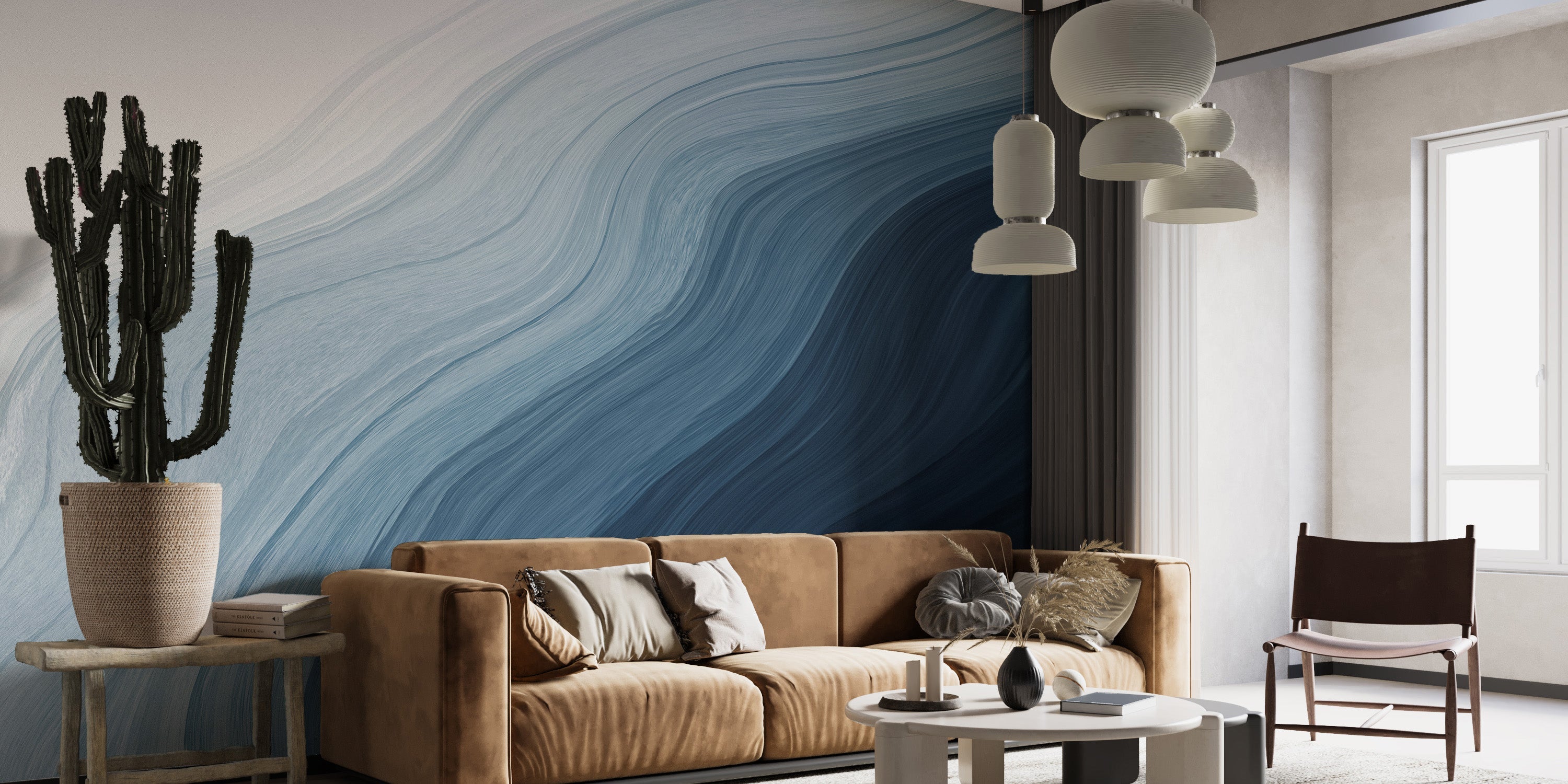 Fluid Blue Gradient Watercolor Wall Mural - Giffywalls