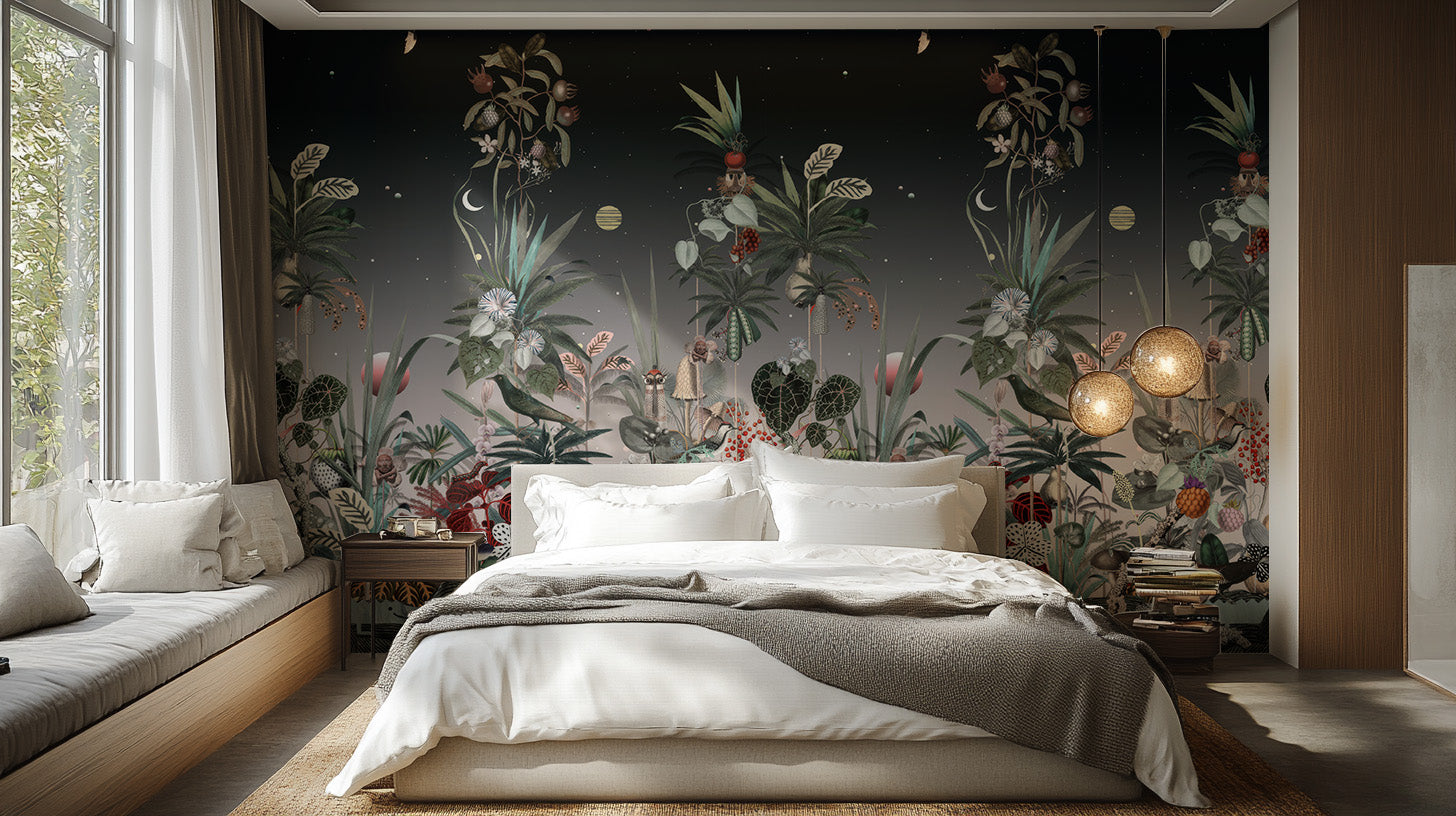 Midnight Botanic Wall Mural - Giffywalls