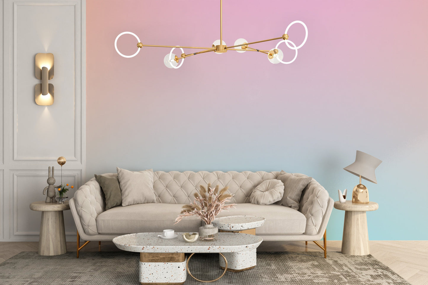 Soft Pastel Sky Gradient Wallpaper Mural - Giffywalls