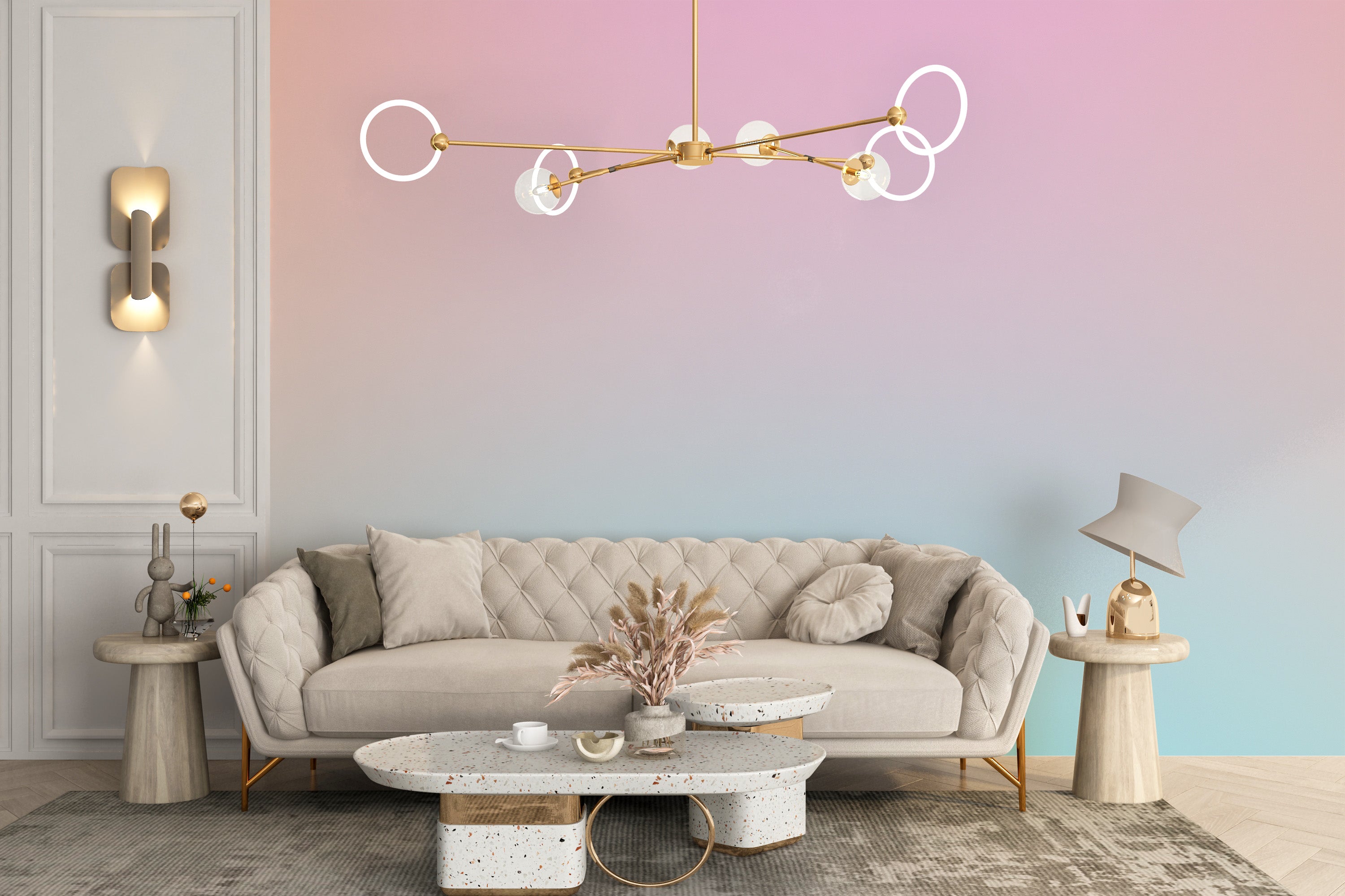 Soft Pastel Sky Gradient Wallpaper Mural - Giffywalls