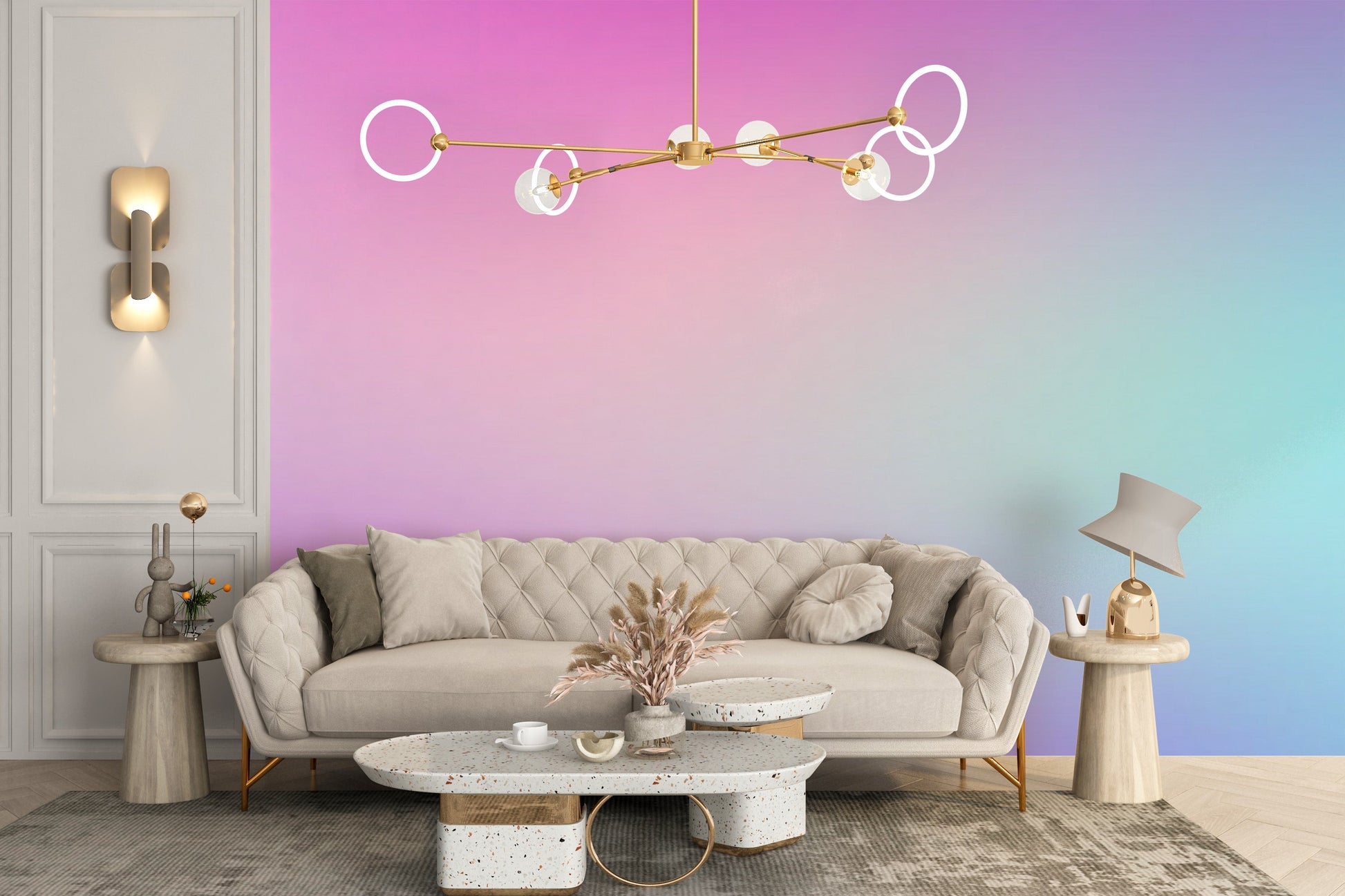 Cotton Candy Pastel Gradient Wall Mural - Giffywalls