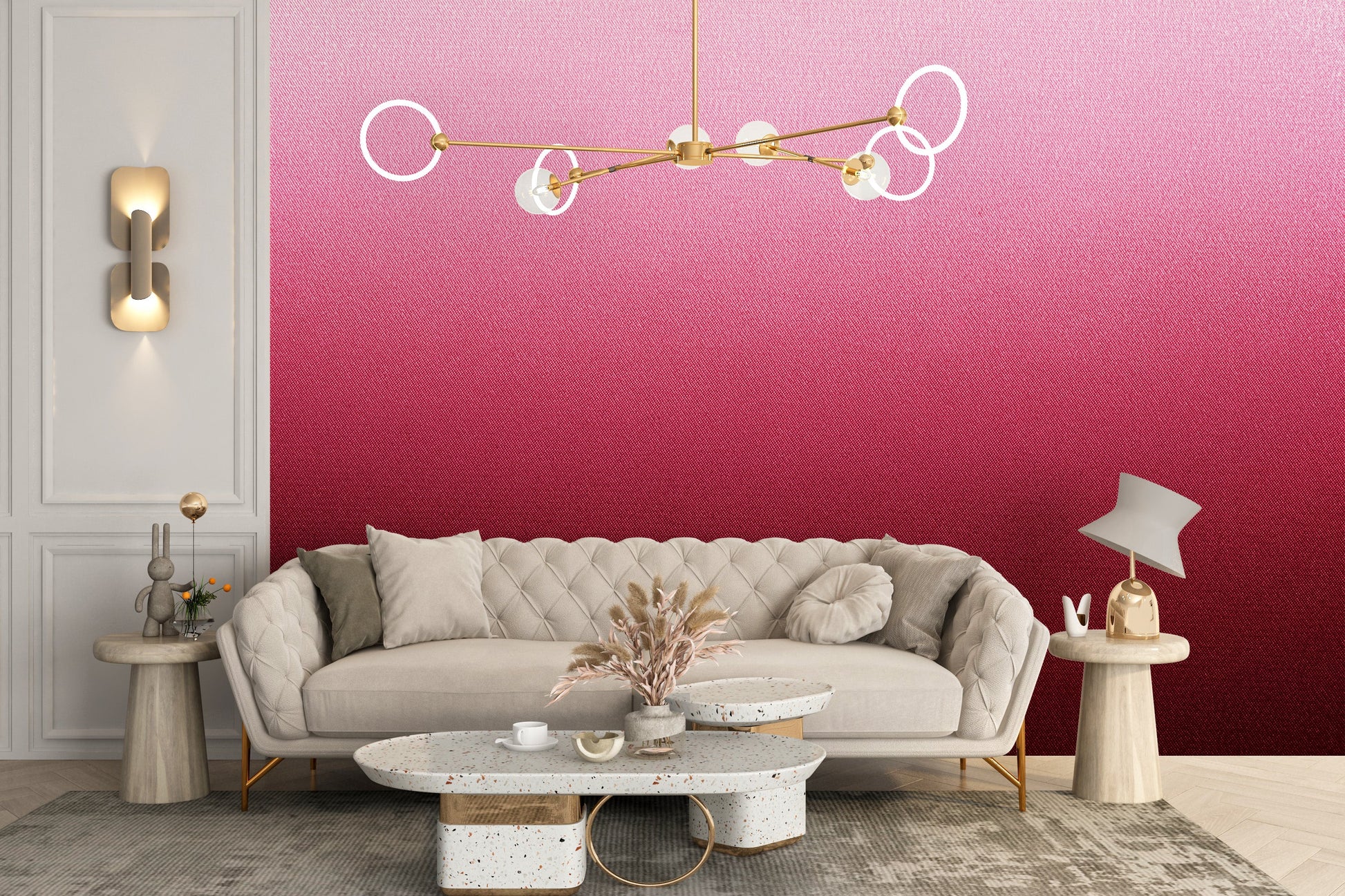 Abstract pink ombre effect wall mural
