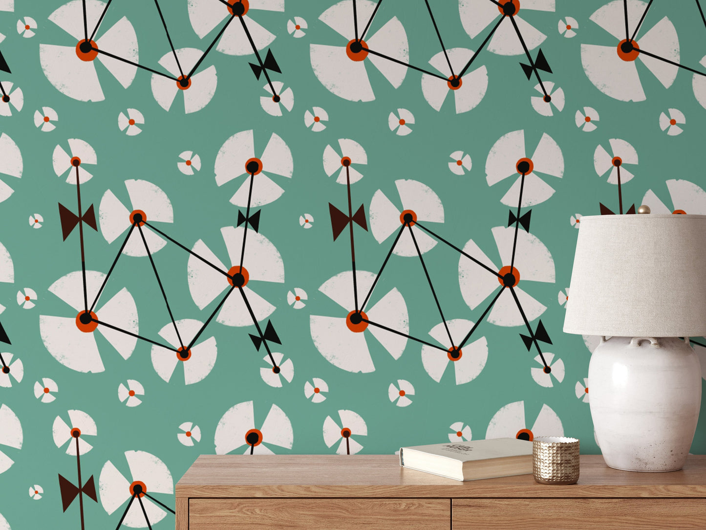 Wild Dandelion Blue Repeat Pattern Wallpaper design