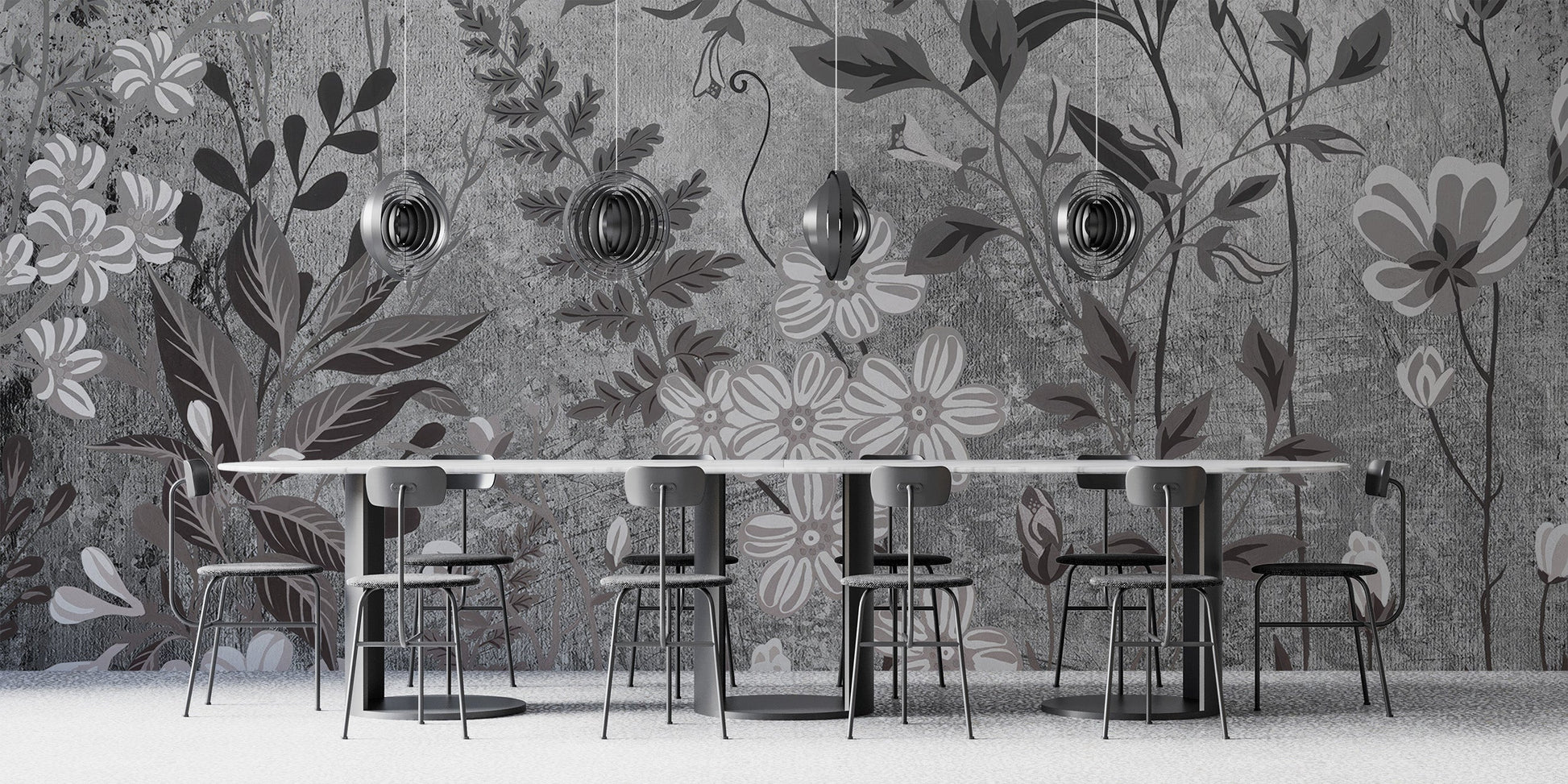 Subtle botanical wallpaper with soft florals
