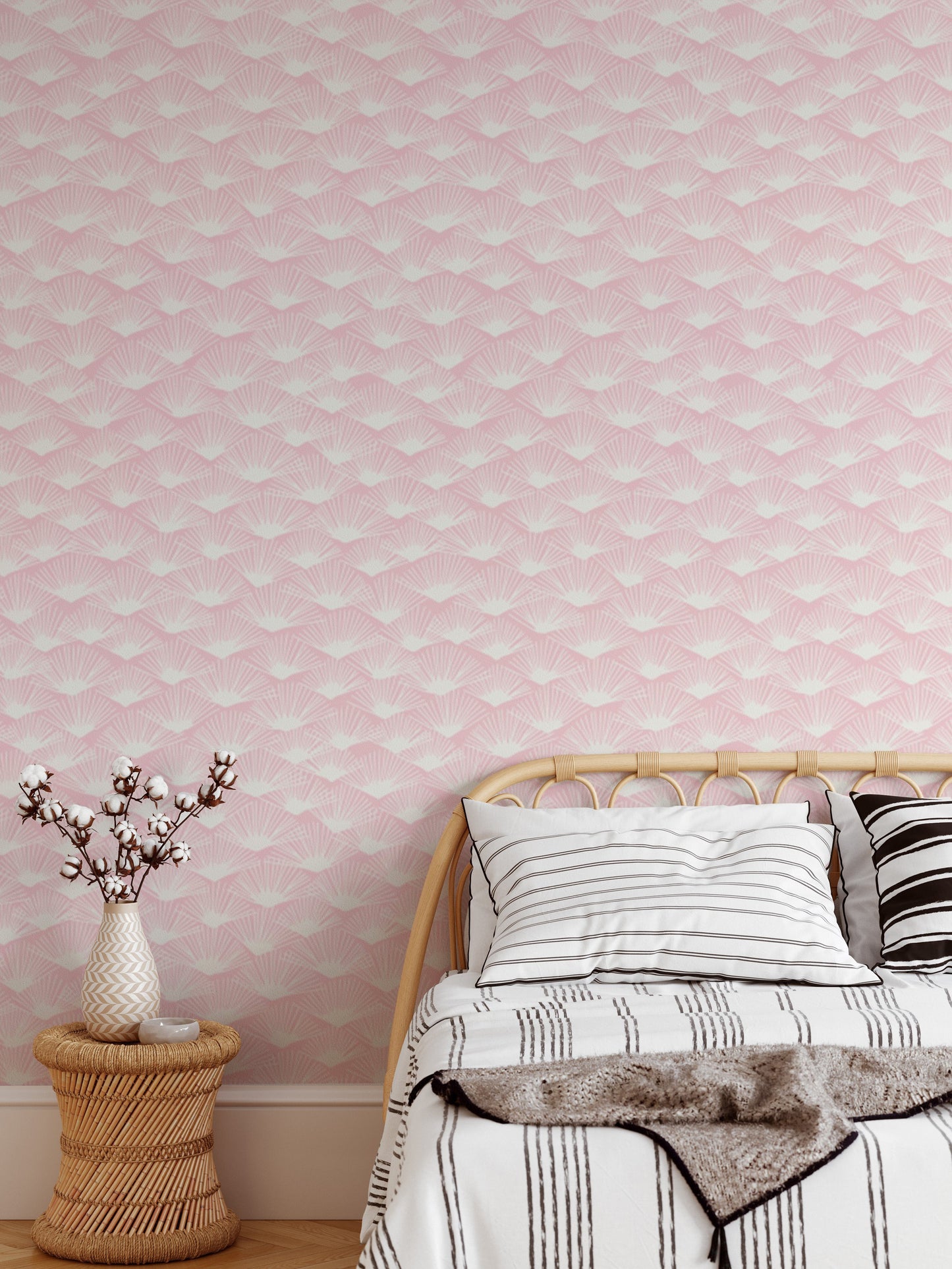 Artistic Tropical Blush wallpaper with gentle blush tones.
