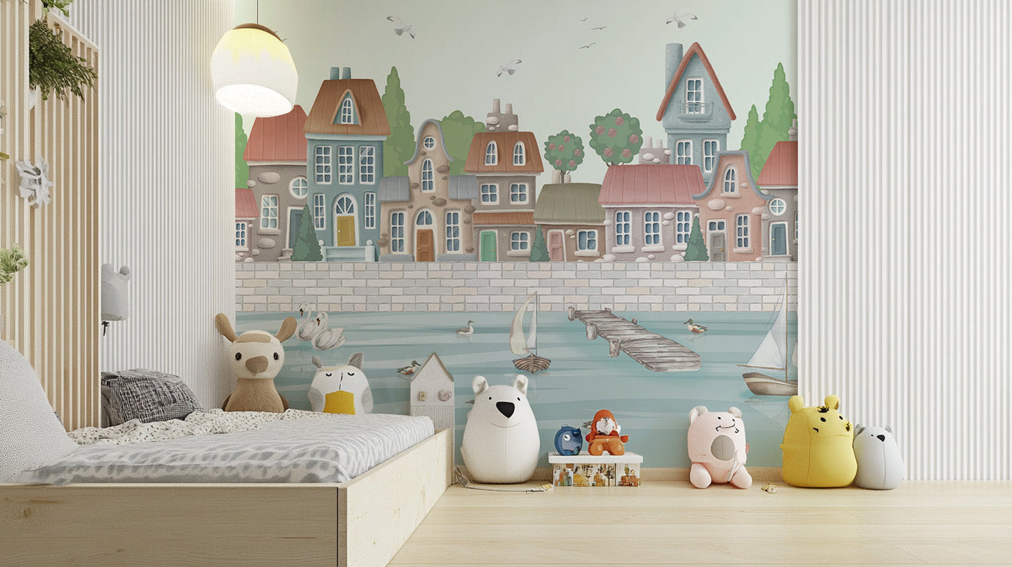 Waterfront City Wall Mural - Giffywalls