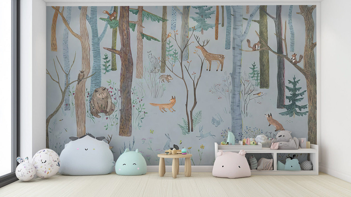 Mystical wildlife mural wallpaper for modern spaces