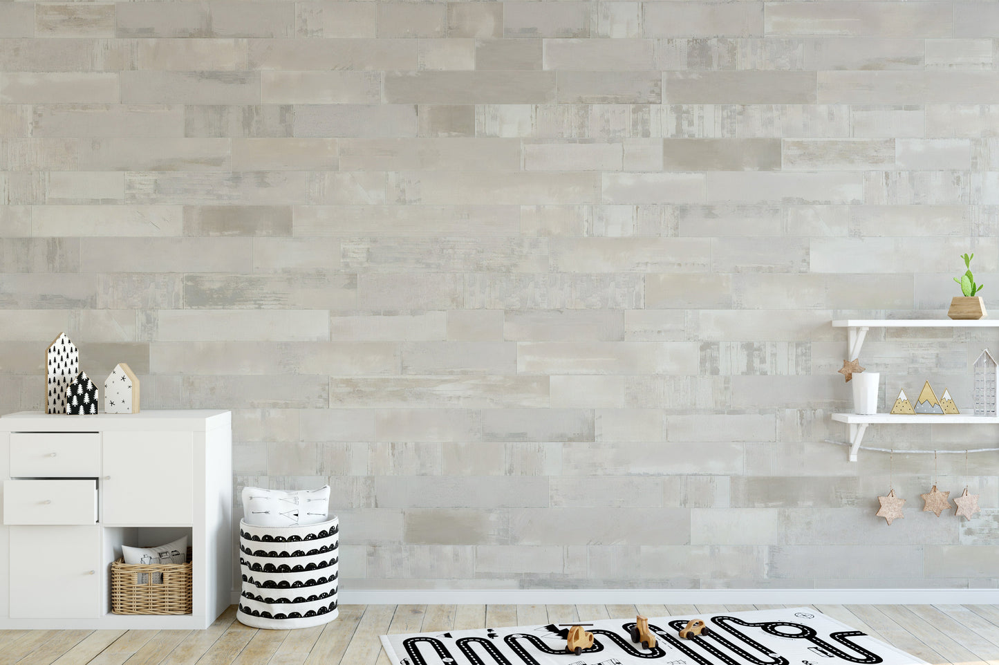 Elegant beige brick wallpaper mural for rooms