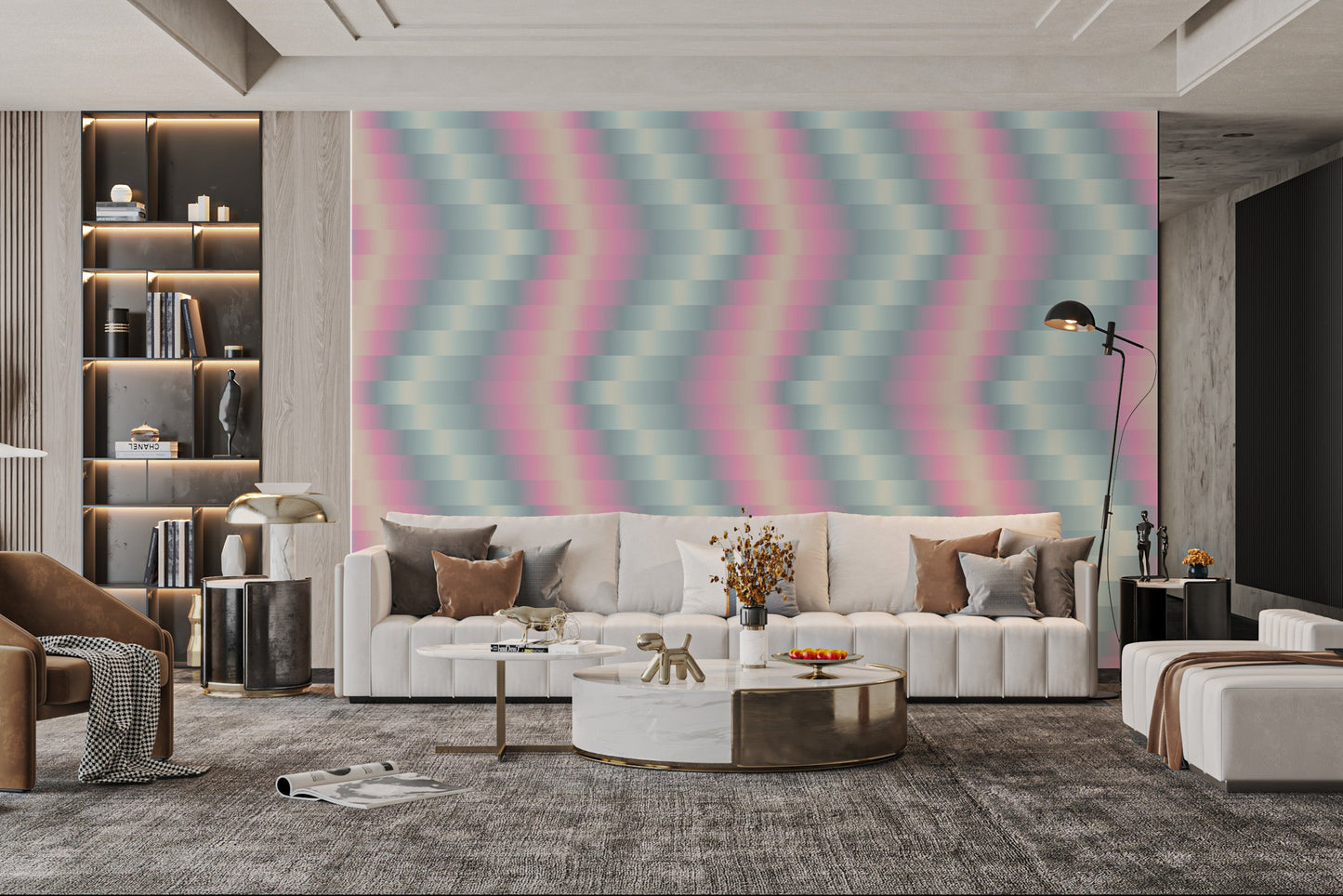 Sophisticated Whimsical Waves Whorls Wallpaper
