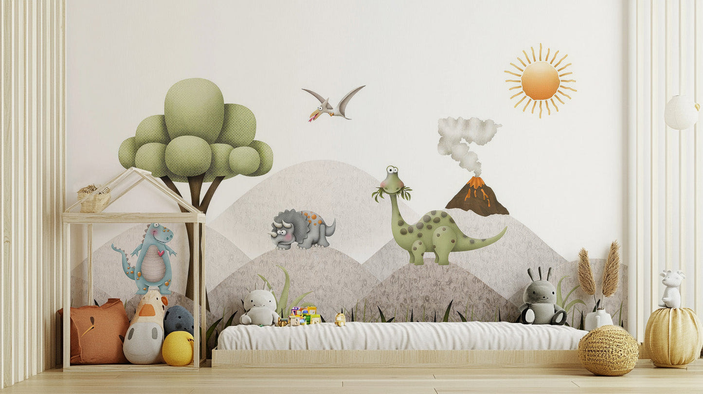 Tiny Saurus Wall Mural - Giffywalls