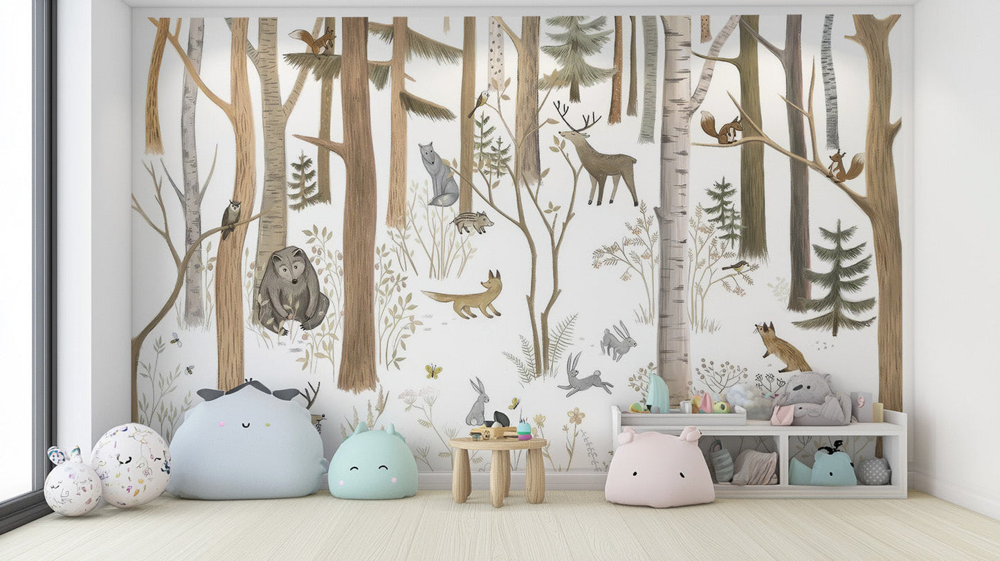 Peaceful Pines Creature Wallpaper Mural