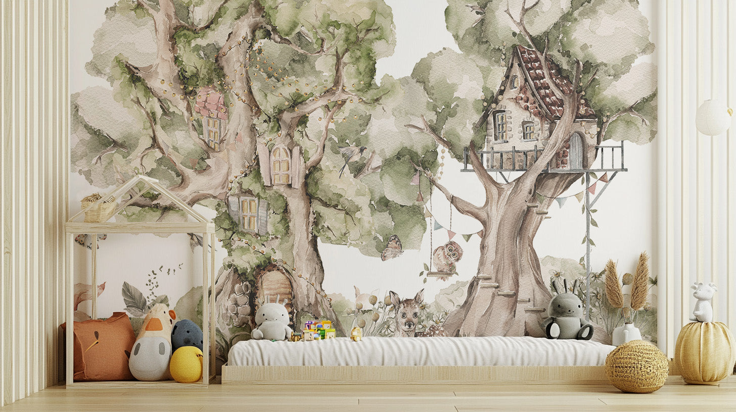 Critter Cottage Wall Mural - Giffywalls