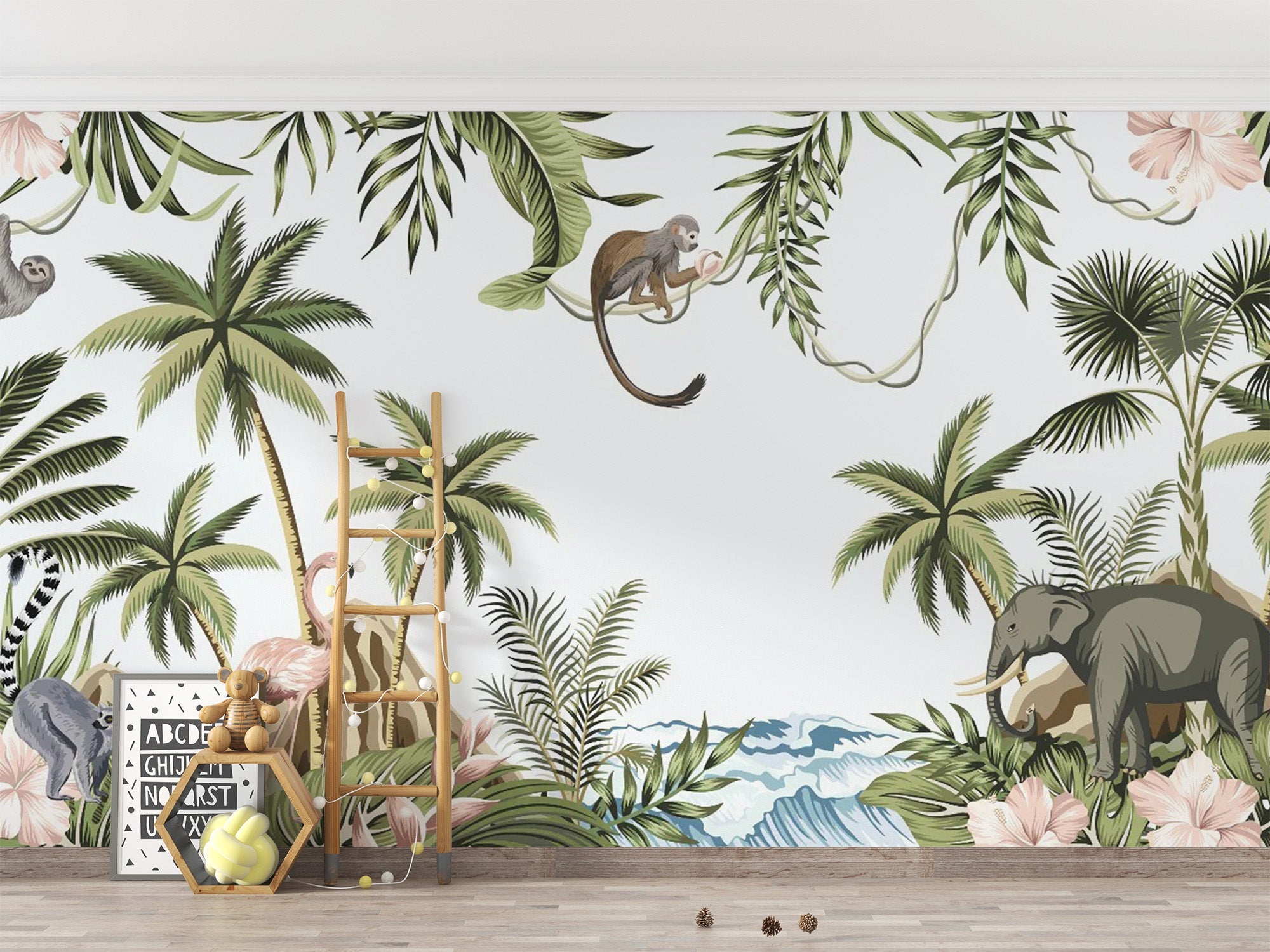 Vintage Tropical Forest Wallpaper mural - Giffywalls