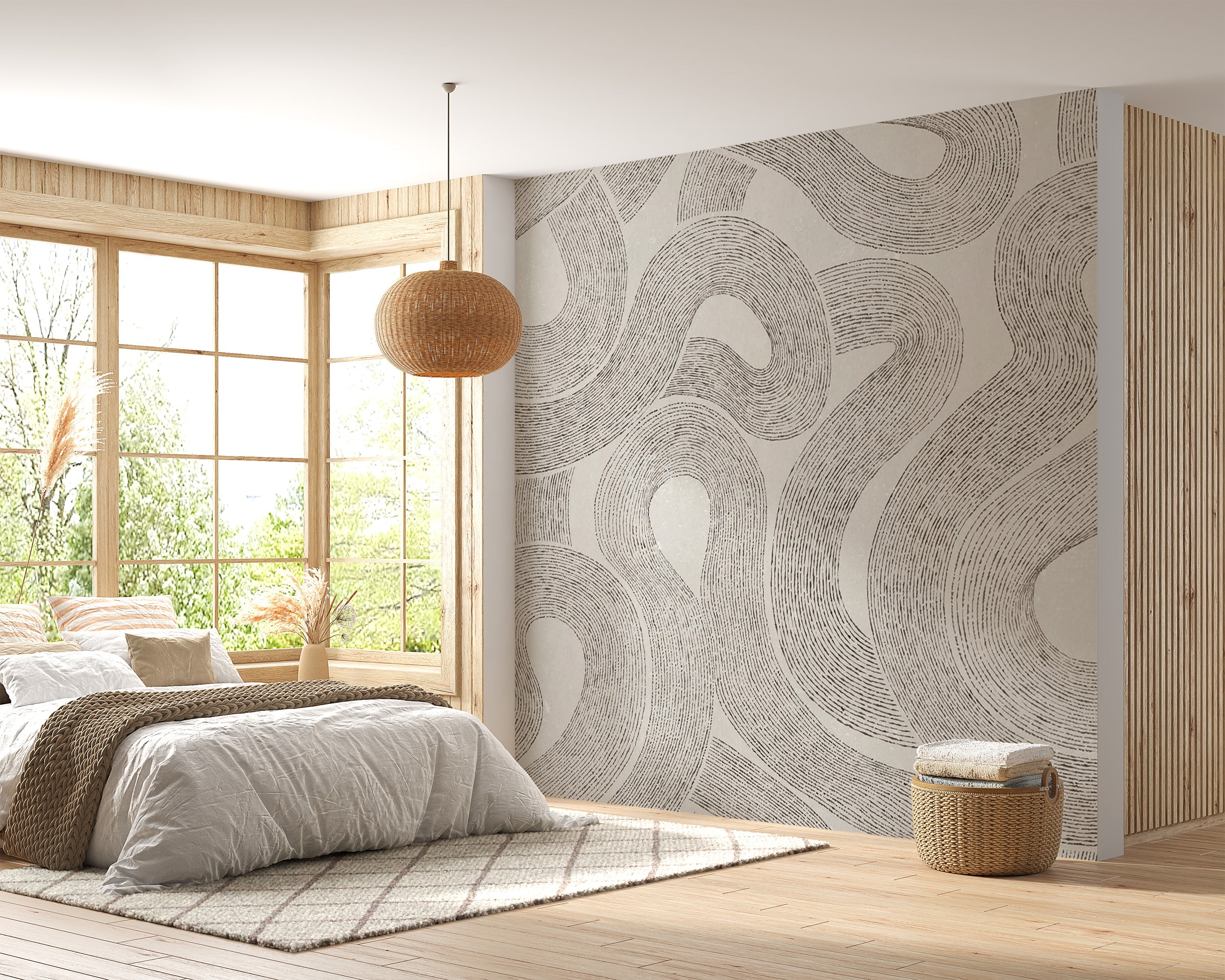 Grey Zen Wallpaper Mural for modern interiors