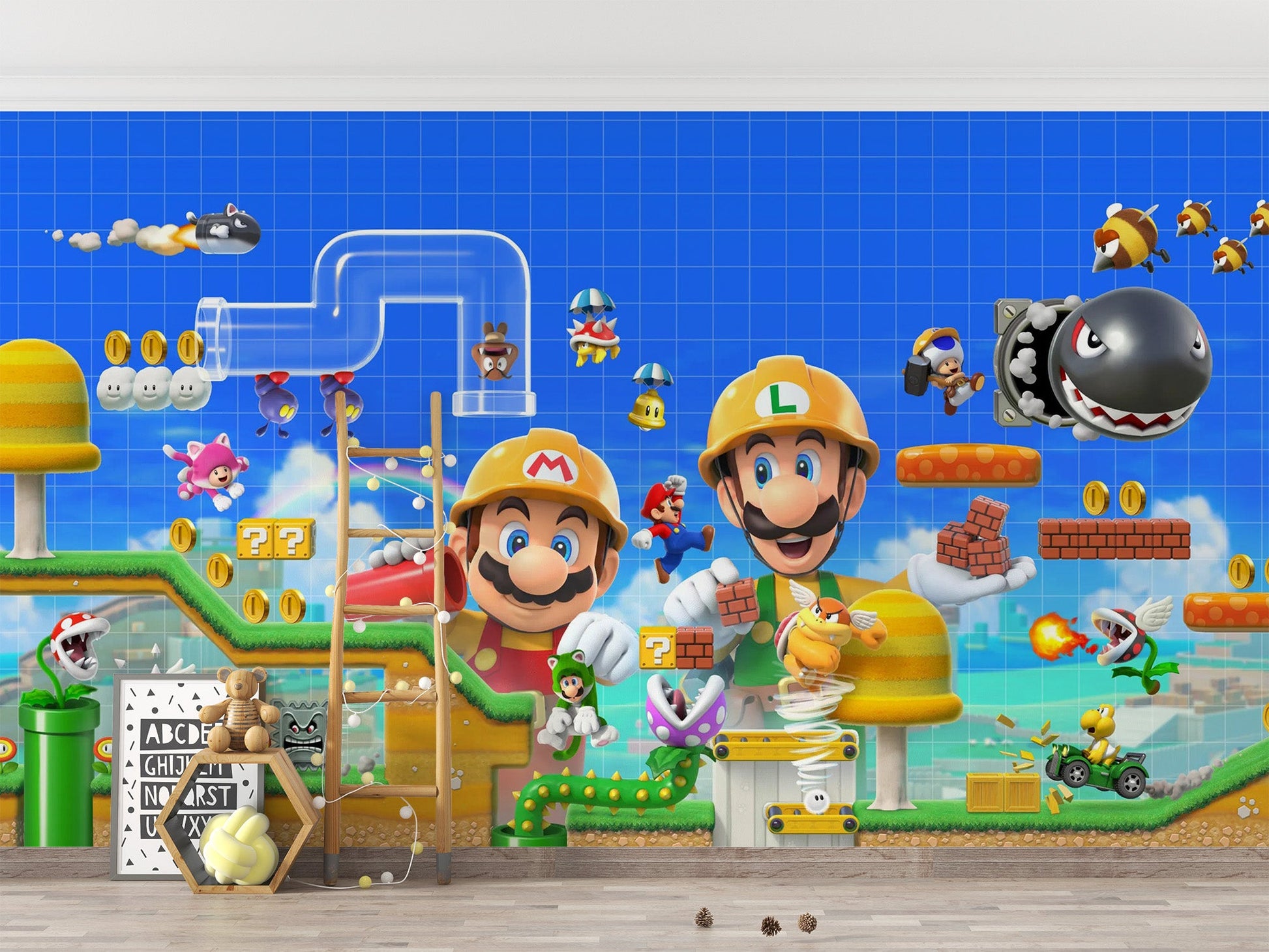 Super Mario Bros Kids Wallpaper for decor
