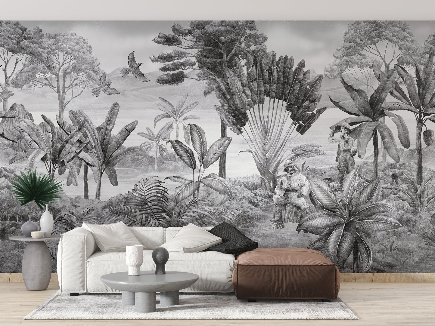 Black and white scenery wallpaper mural - Giffywalls