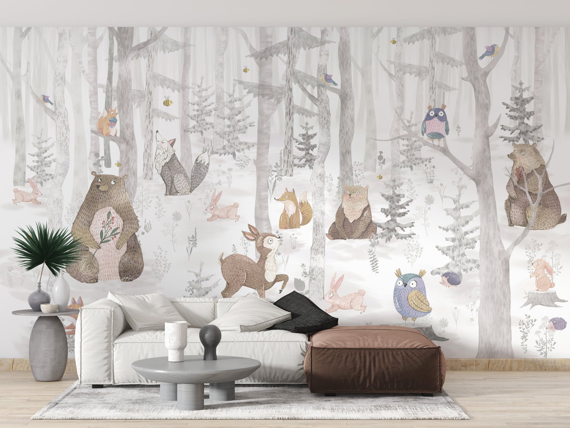 Watercolor Kids Animal Wallpaper Murals - Giffywalls