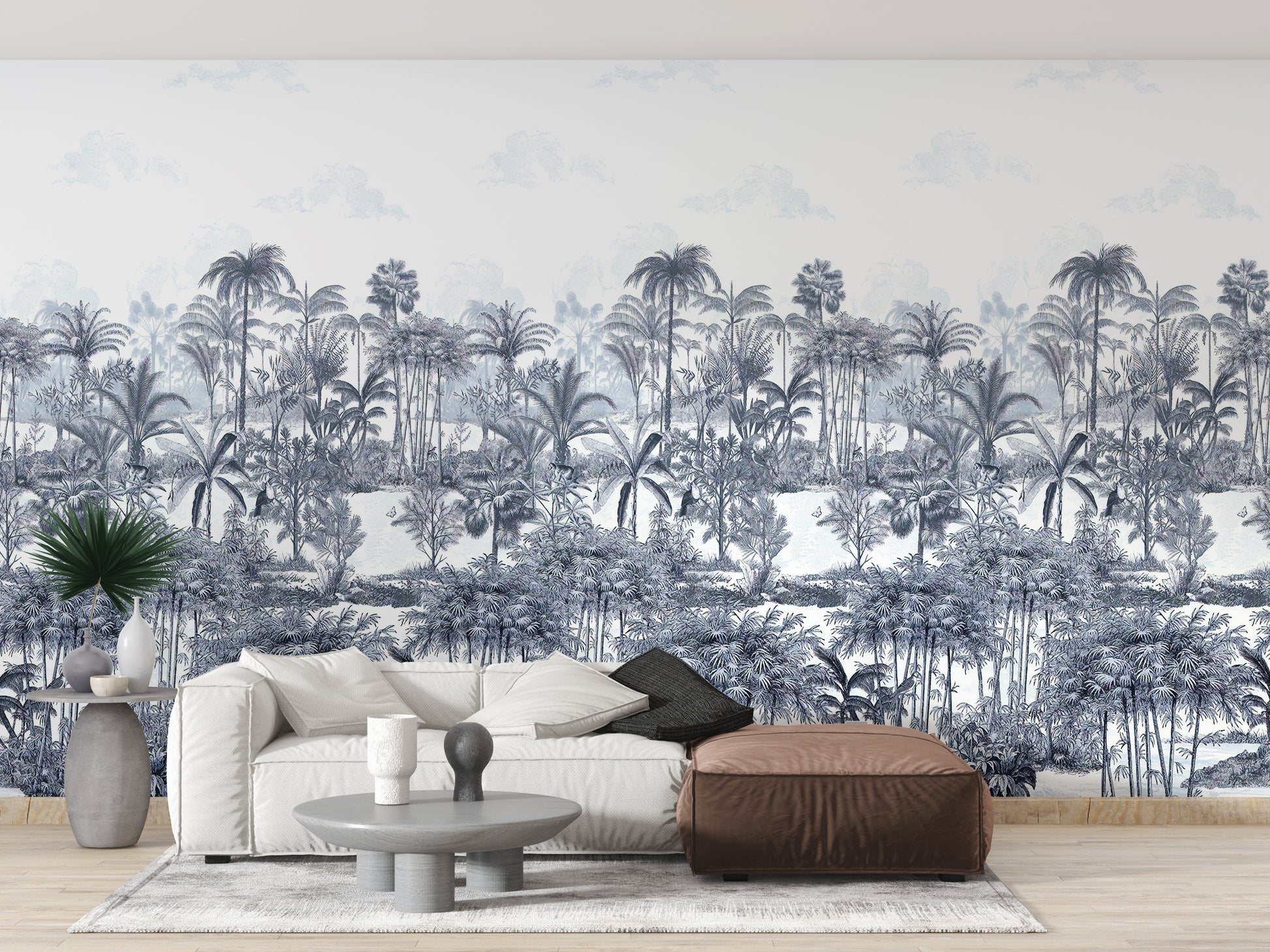 Blue Shades Palm Trees Wallpaper Murals - Giffywalls