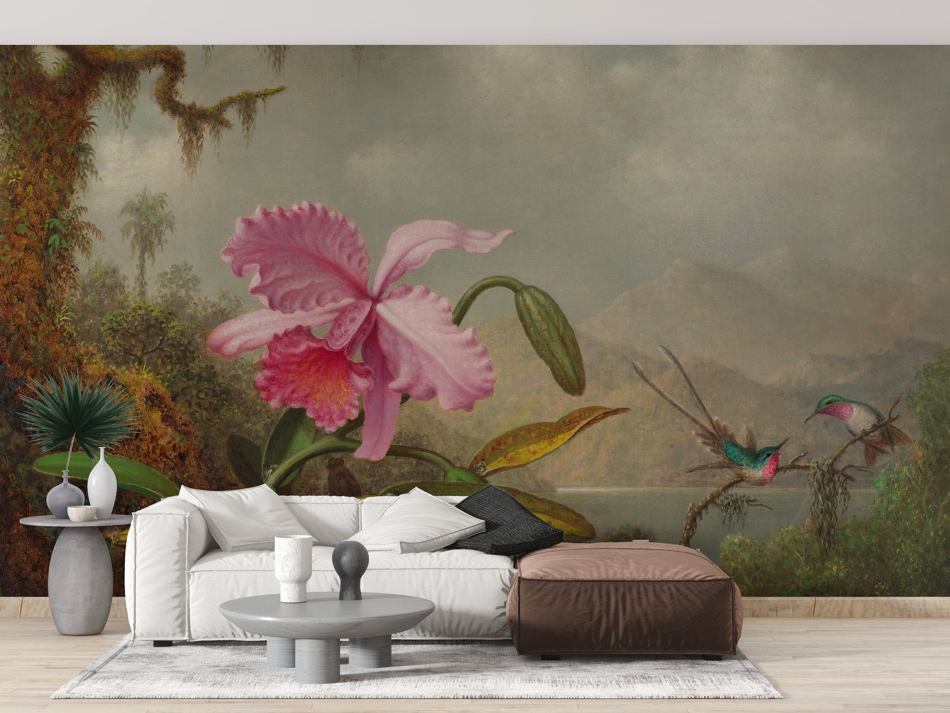 Pink Flower Wallpaper Mural - Giffywalls