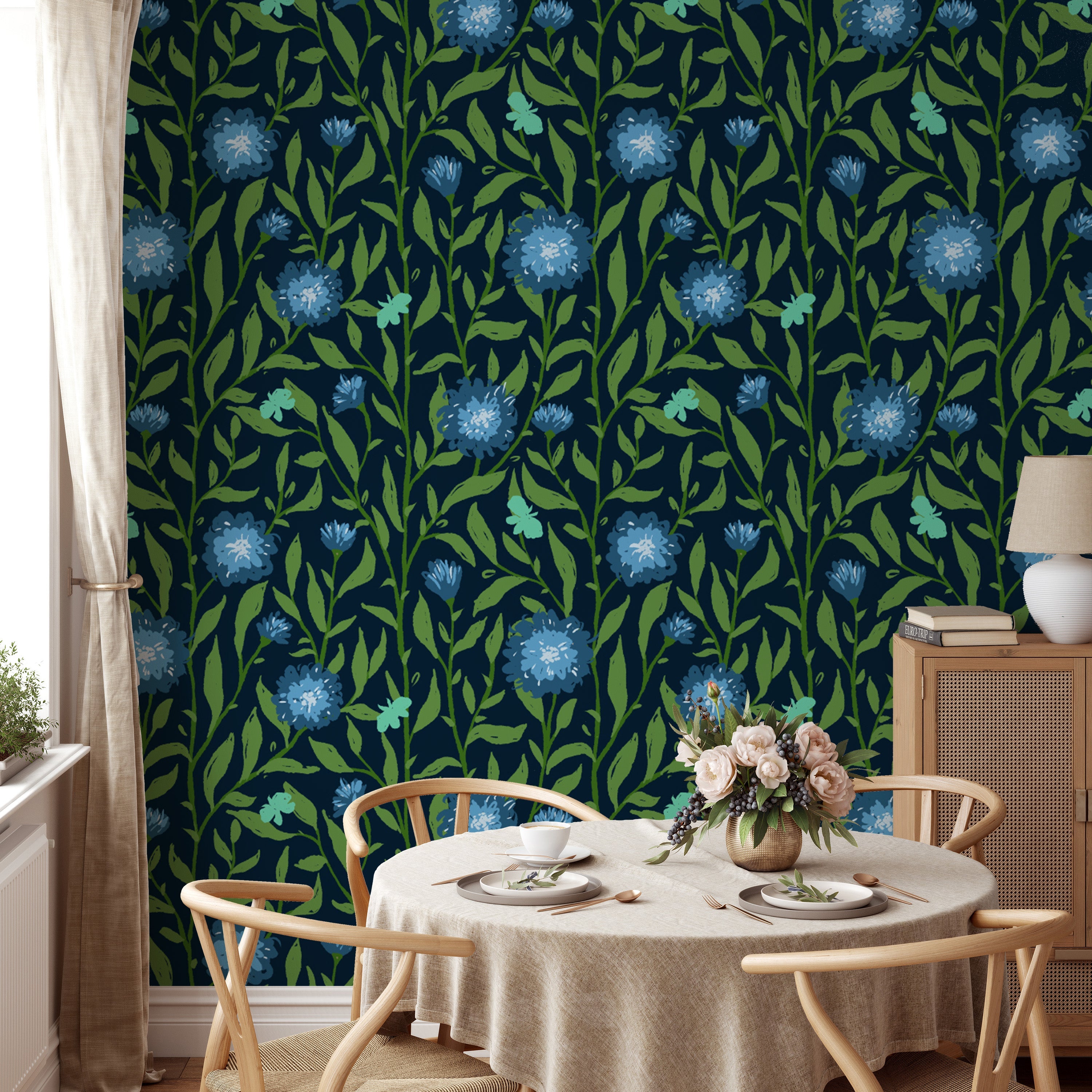 Spring Trellis Dark Green Wallpaper - Giffywalls