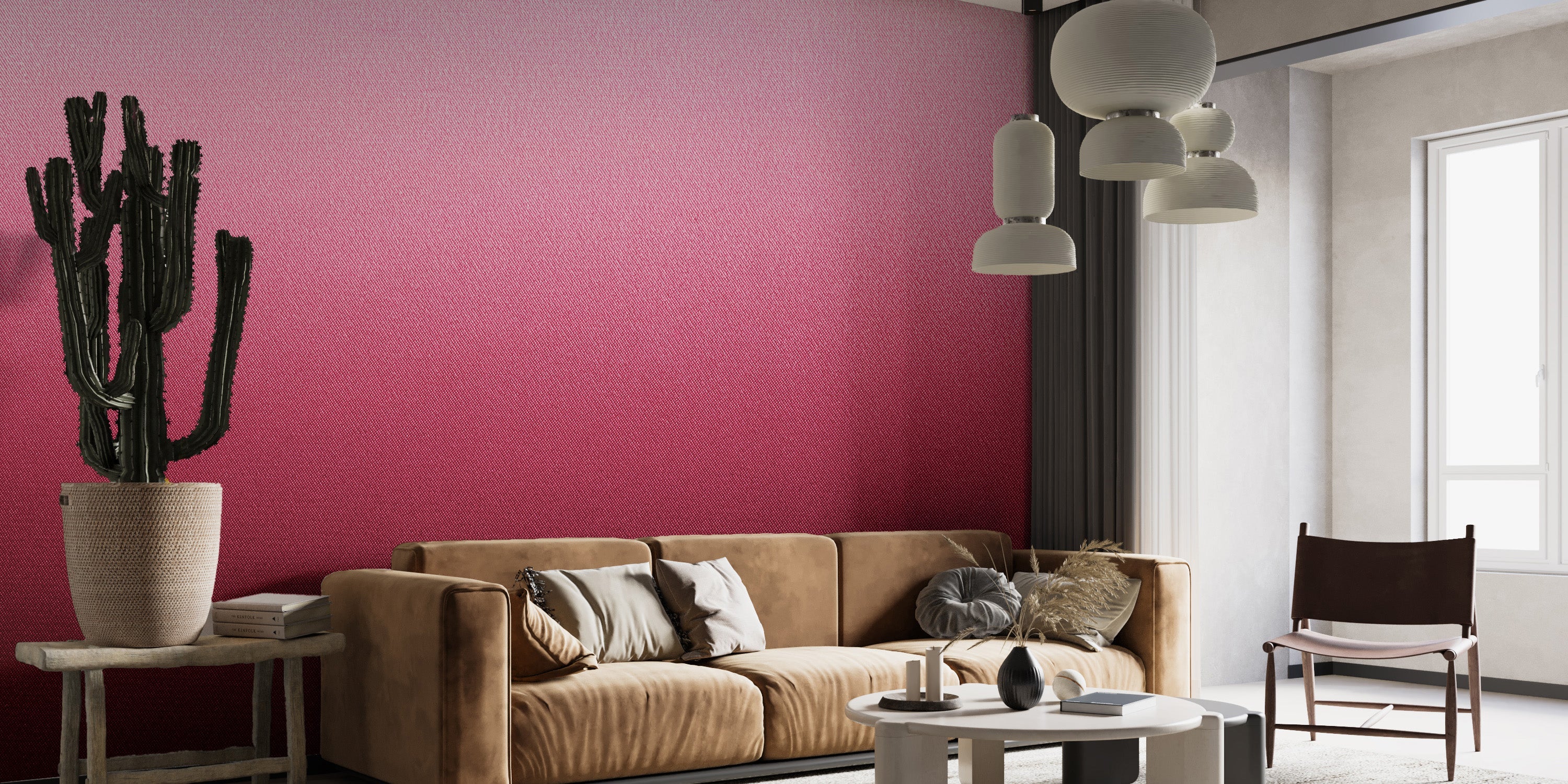 Radiant Pink Ombre Abstract Wall Mural - Giffywalls