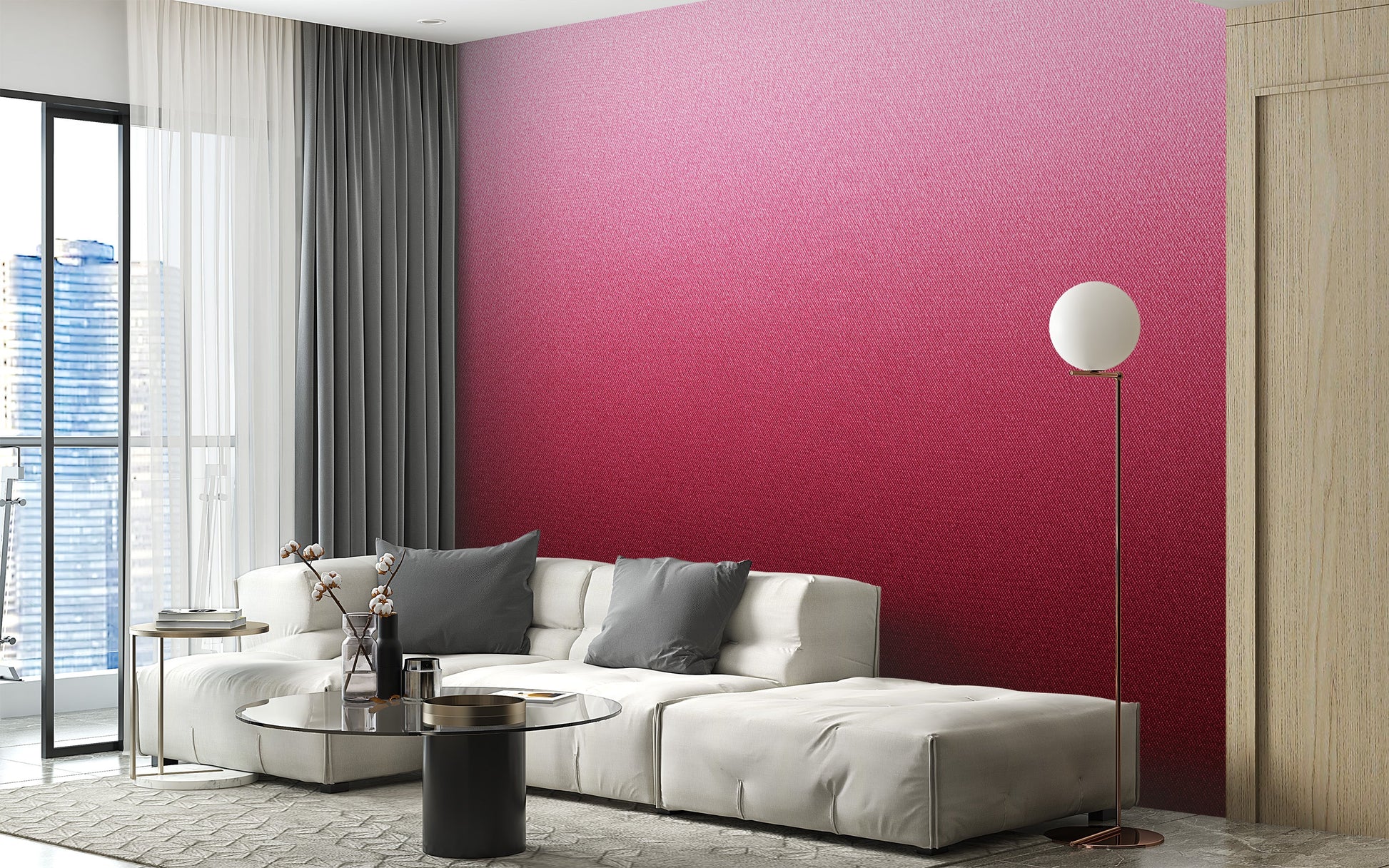 Radiant Pink Ombre Abstract Wall Mural - Giffywalls