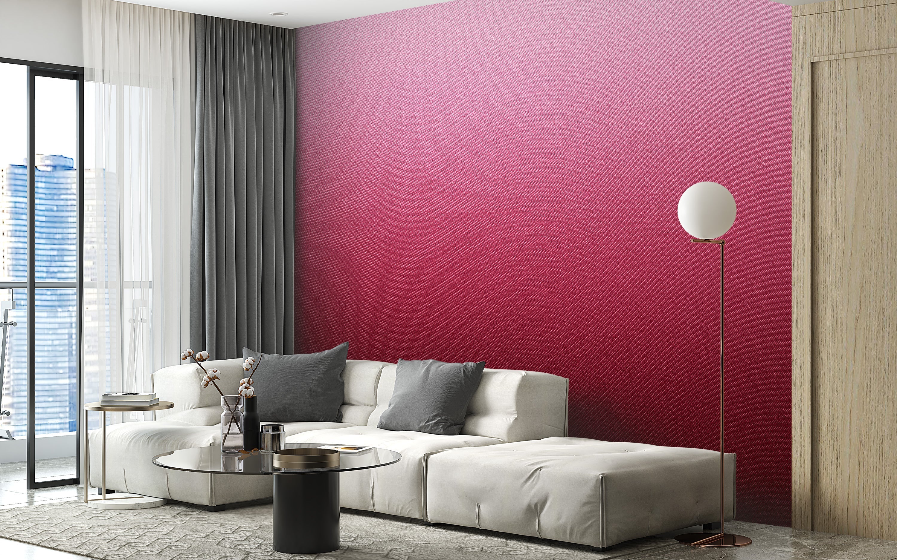 Radiant Pink Ombre Abstract Wall Mural - Giffywalls