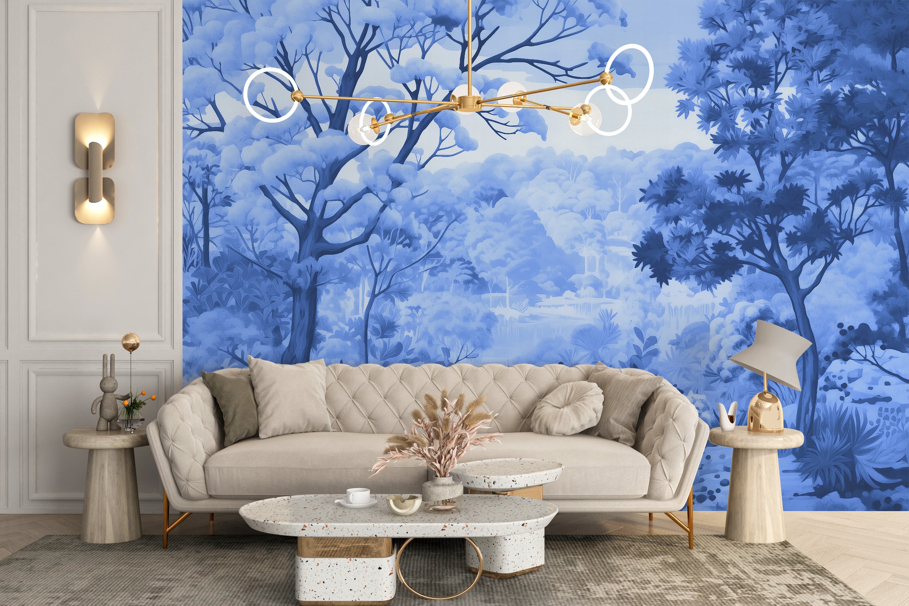 Create a cozy fall vibe with watercolor autumn forest wallpaper murals.