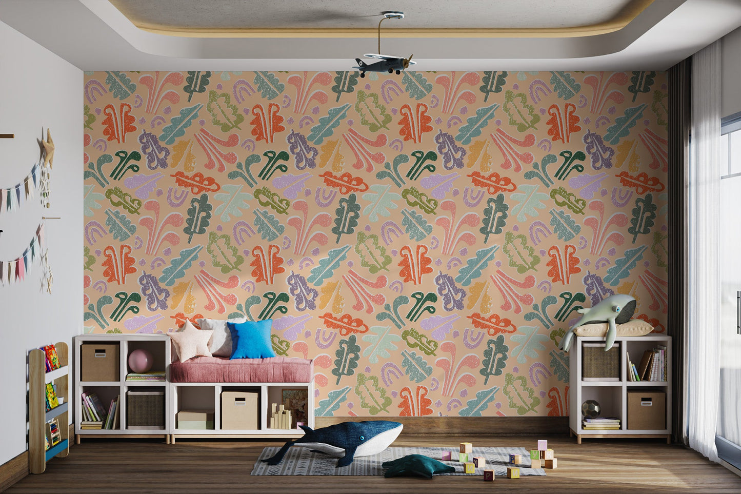 Vibrant Vintage Botanical Symphony Wall Mural
