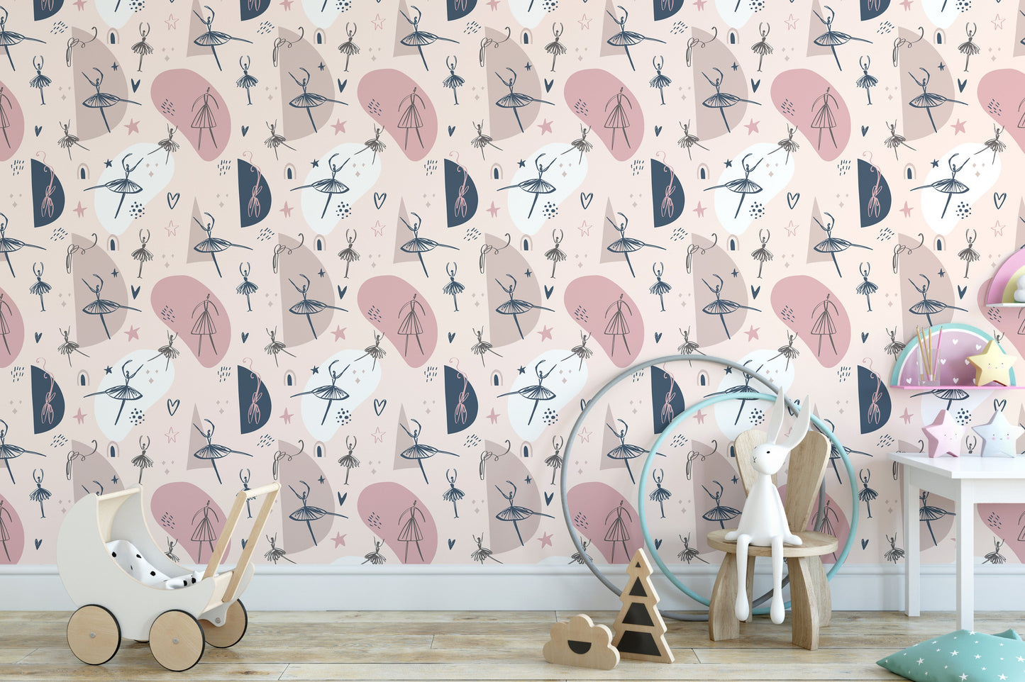 Abstract ballerina pattern wallpaper