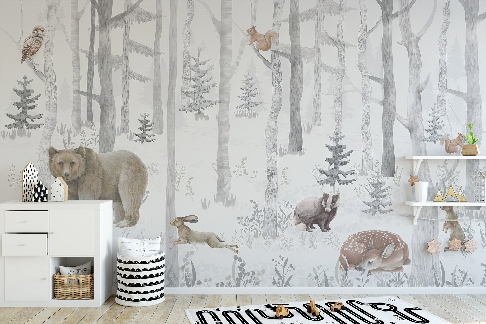 Enchanted Forest Fauna Mural - Giffywalls