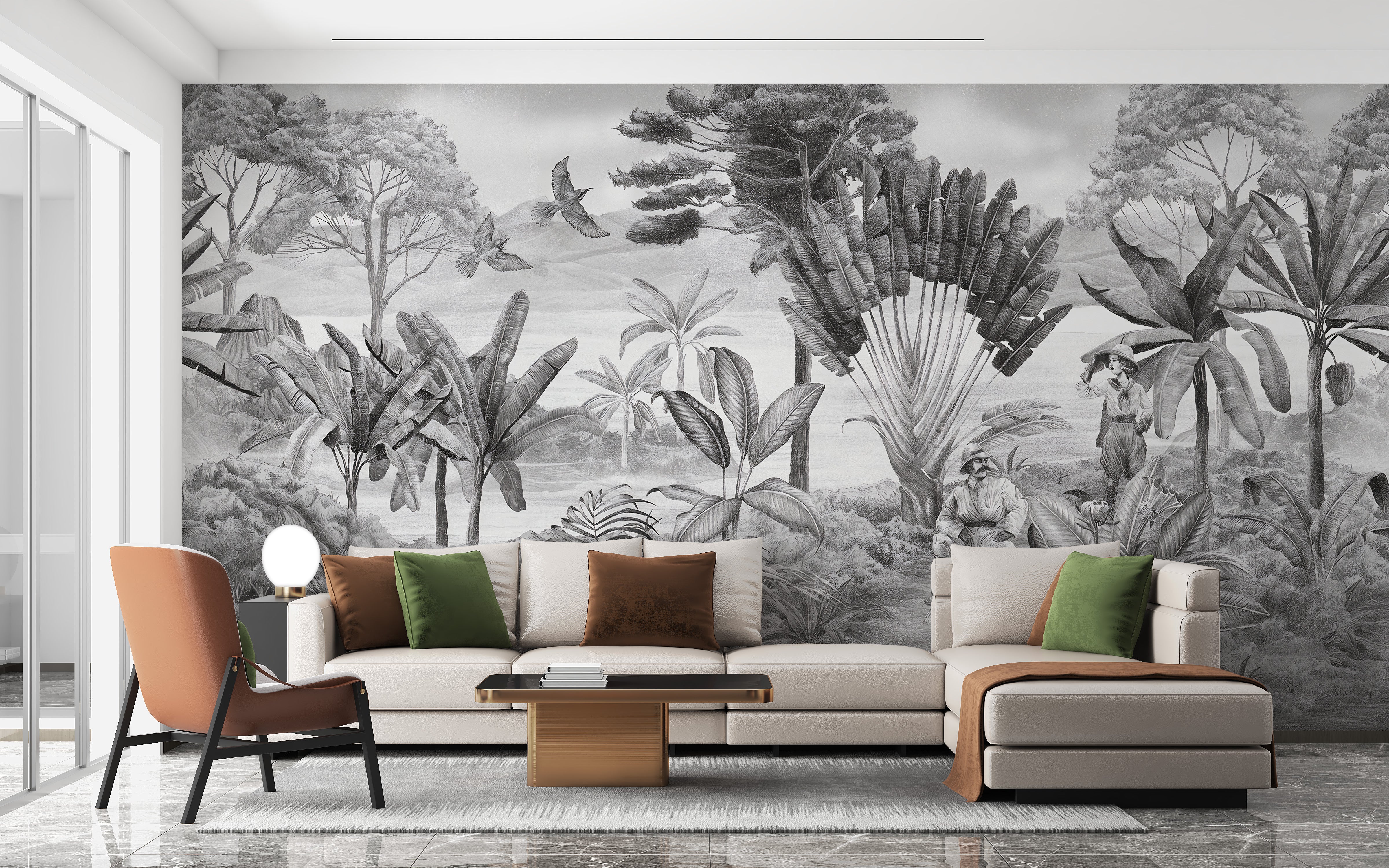 Black and white scenery wallpaper mural - Giffywalls