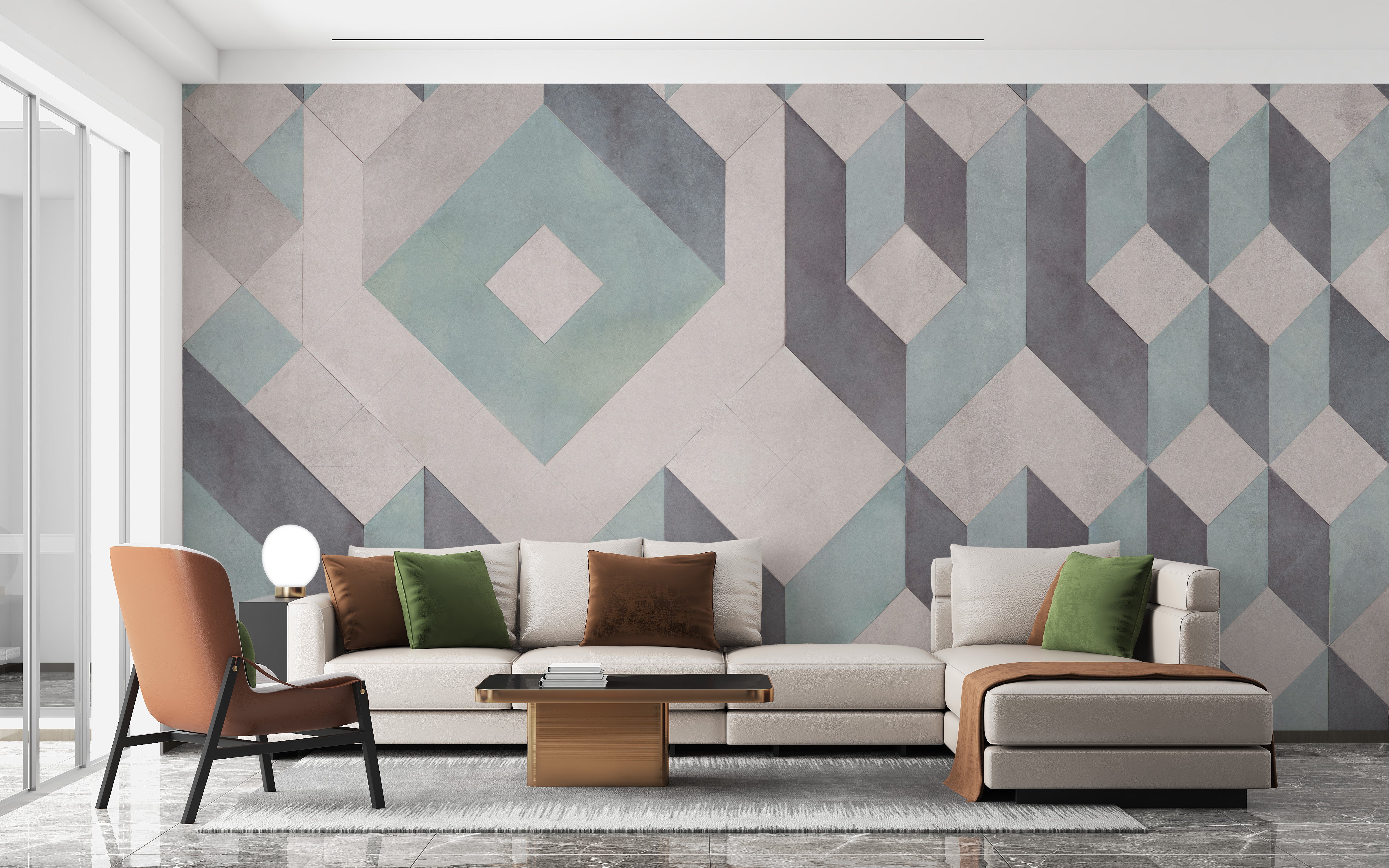 Bold linear pattern mural for modern rooms